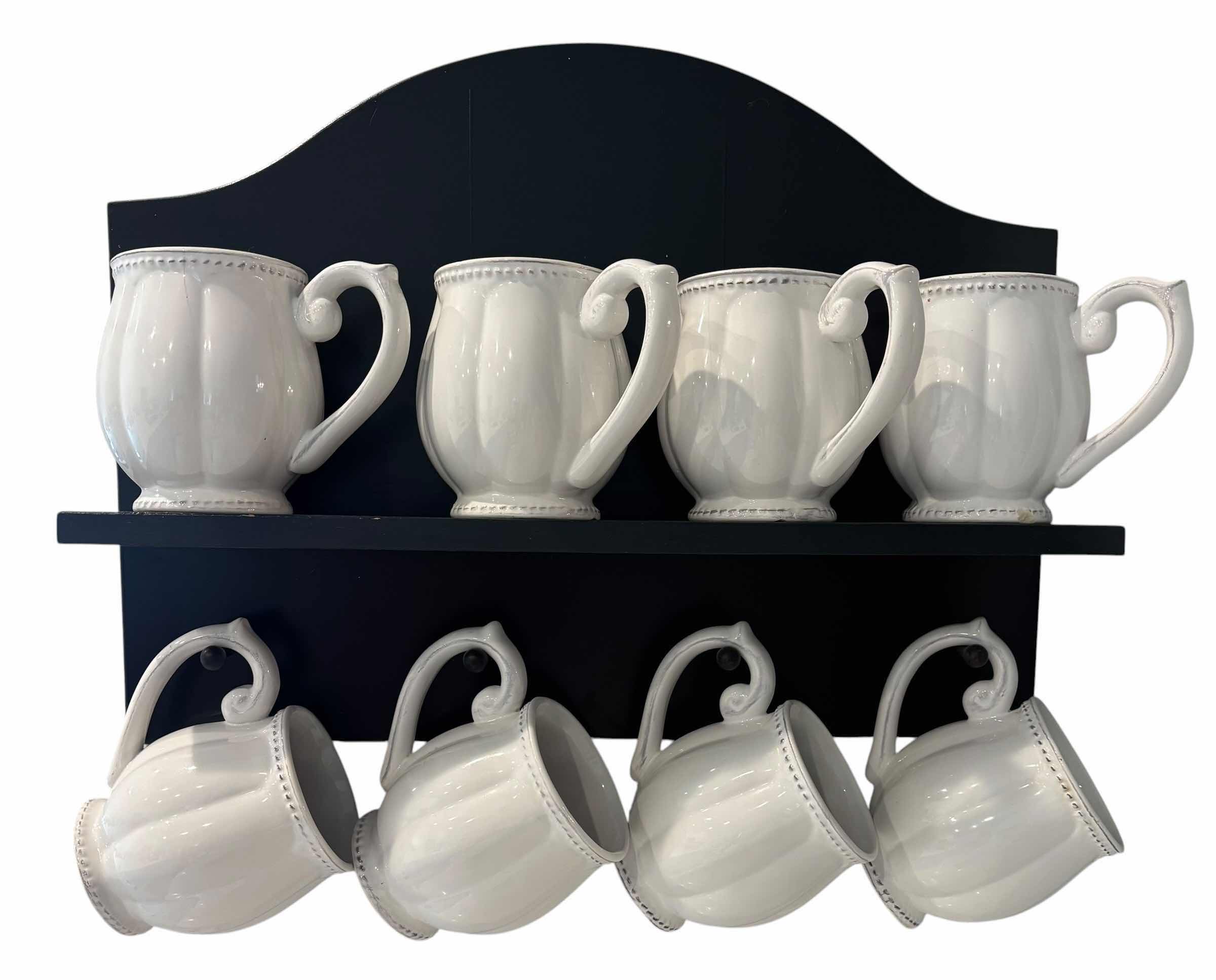 Photo 1 of CELLINI COFFEE CUPS (8) & SHELF (SEE NOTES)