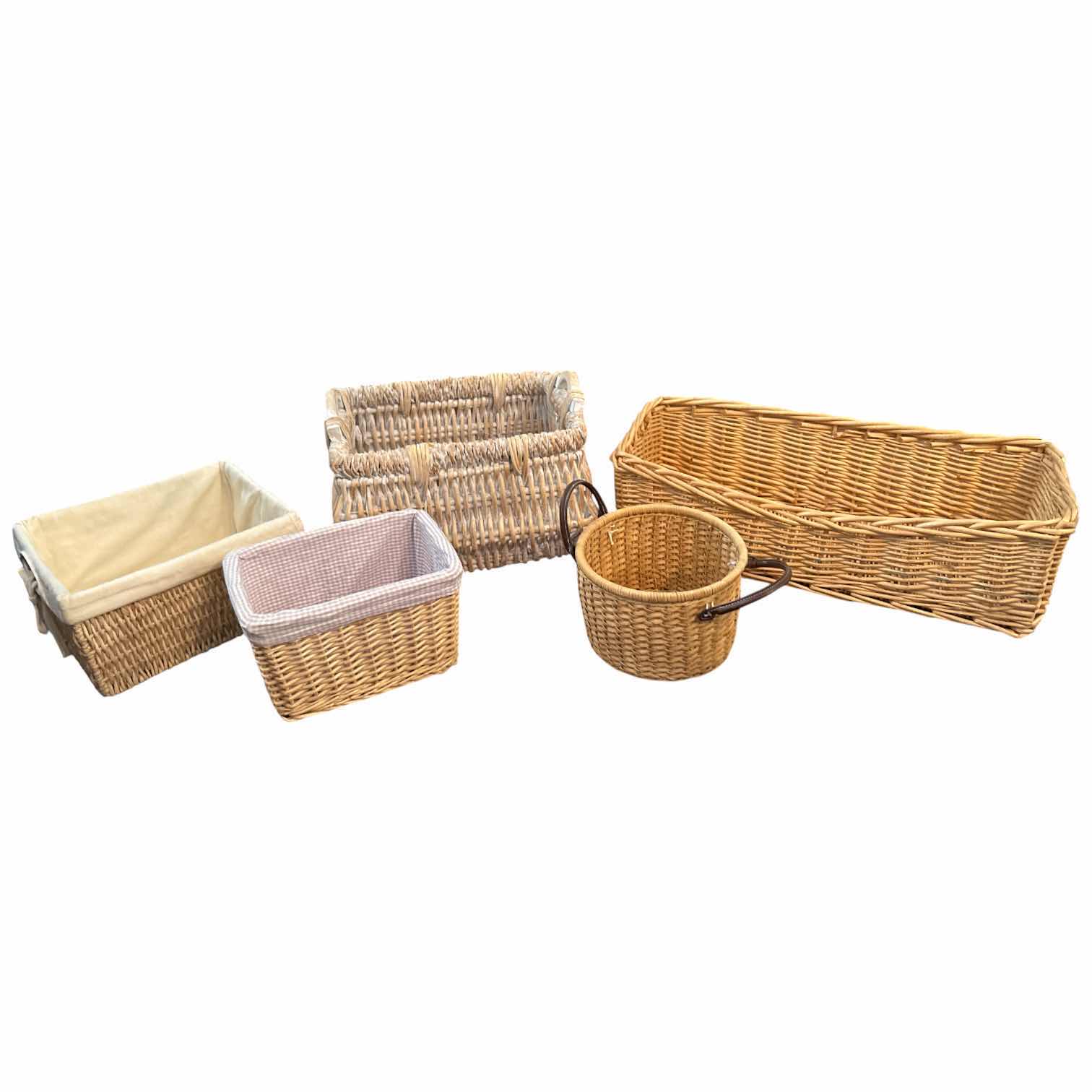 Photo 1 of (5)PCS WICKER BASKETS TALLEST H9”