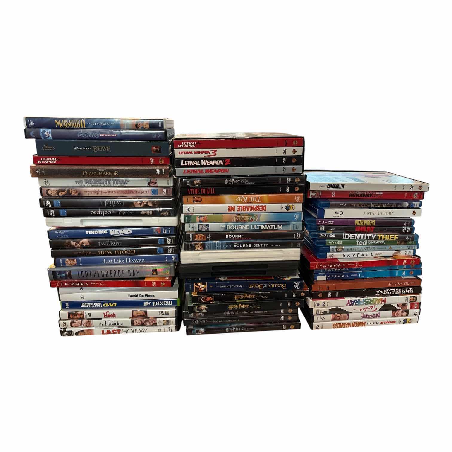 Photo 1 of BOX OF DVDS- LETHAL WEAPON, FINDING NEMO, AND MORE