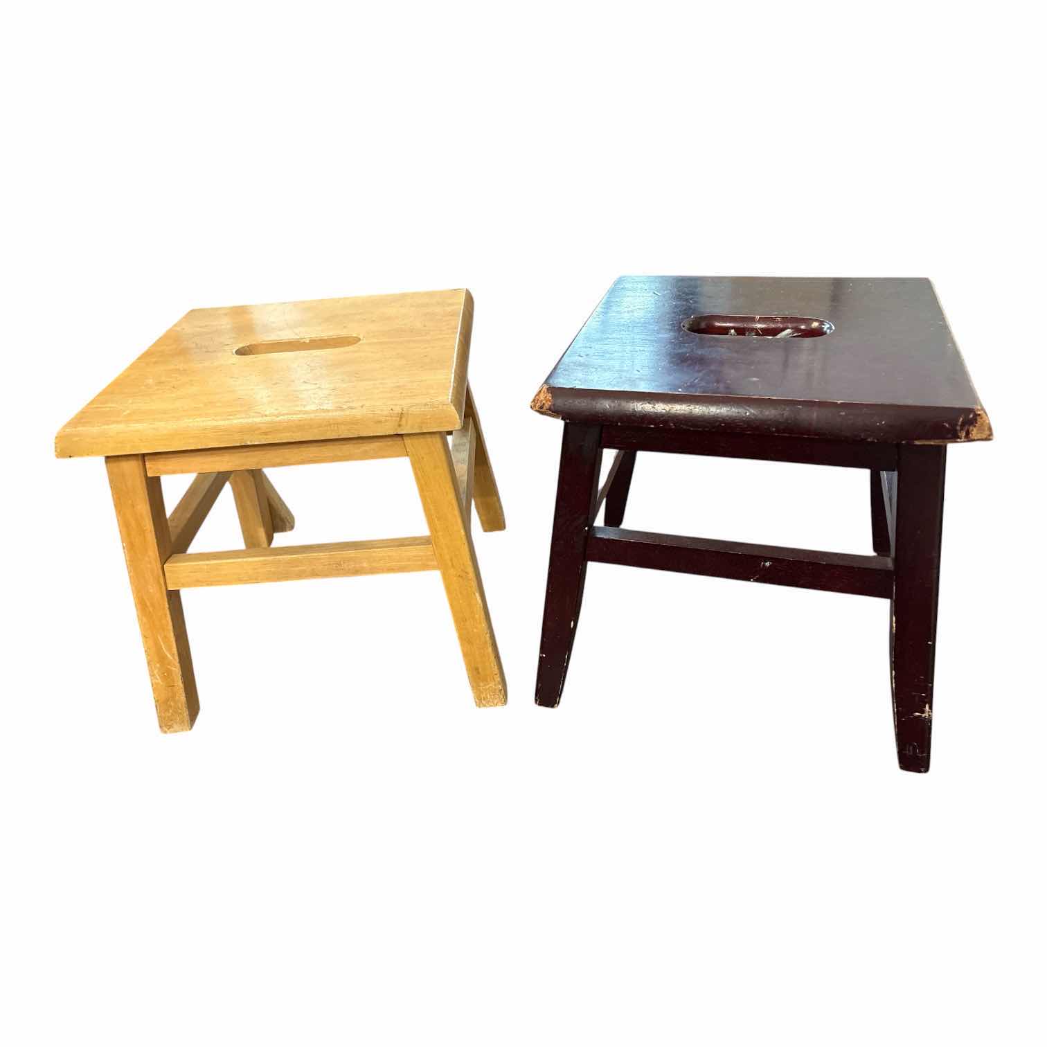 Photo 1 of (2)PCS WOODEN STOOL H12”
