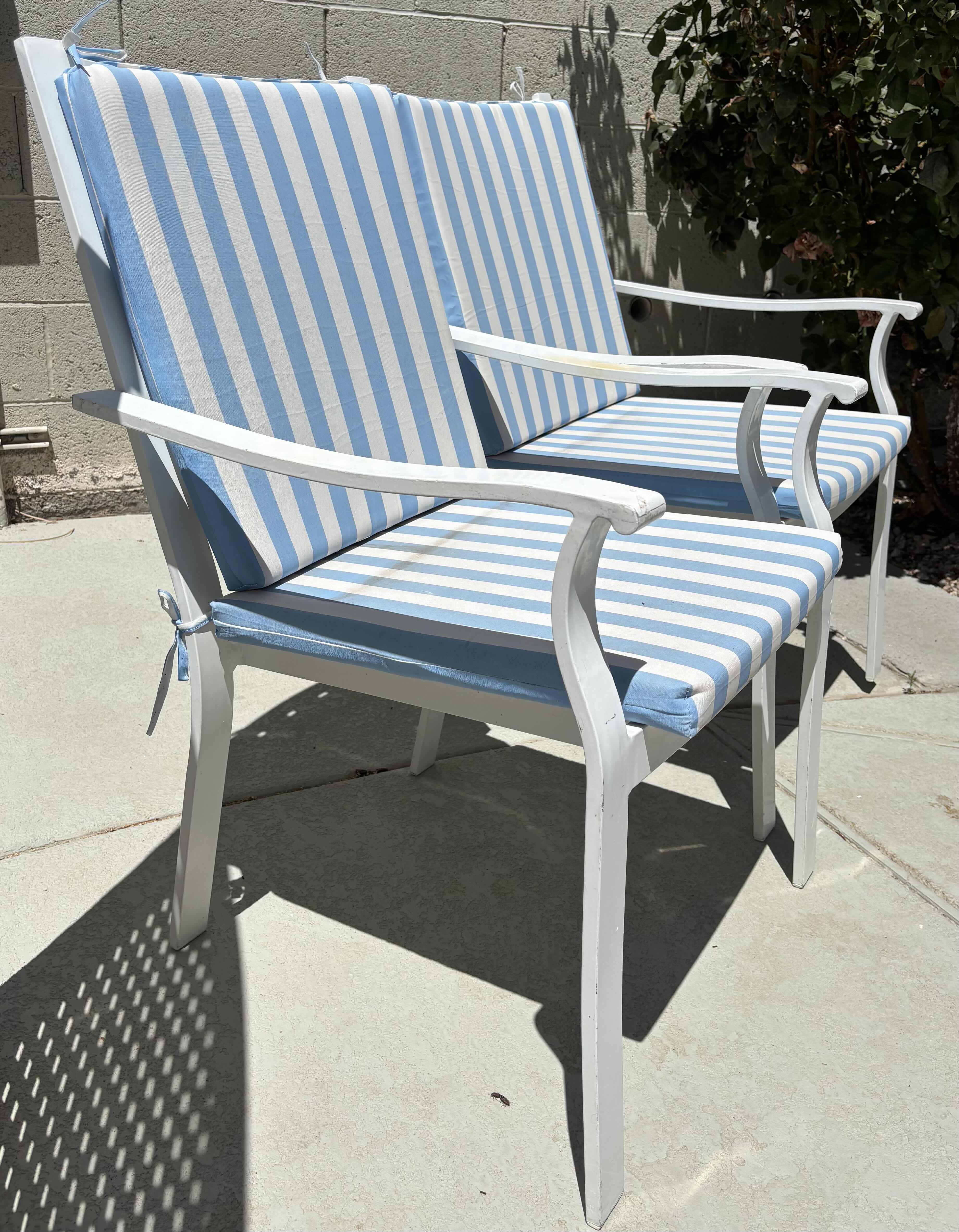Photo 1 of OUTDOOR ALUMINUM CHAIRS WITH CUSHIONS (2)