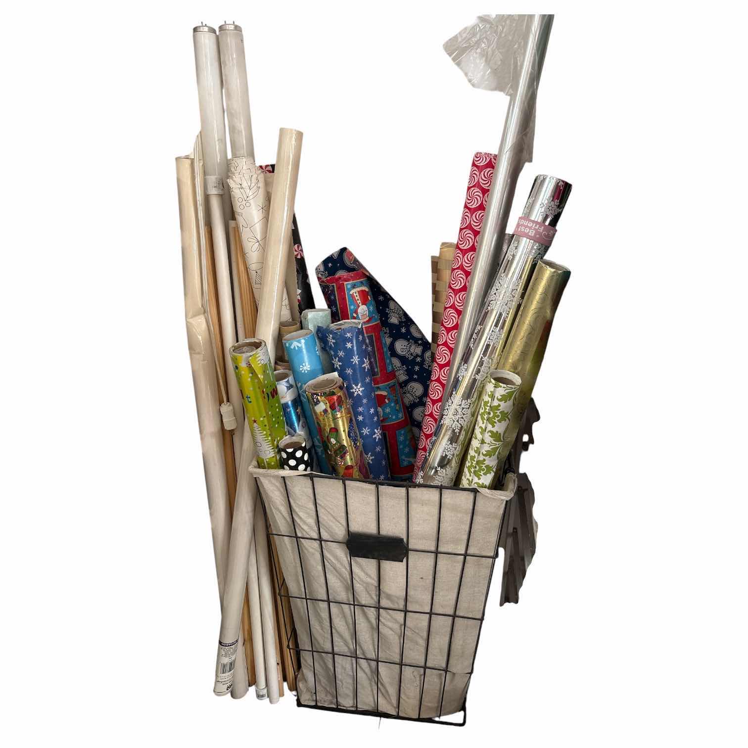 Photo 1 of BASKET OF WRAPPING PAPER