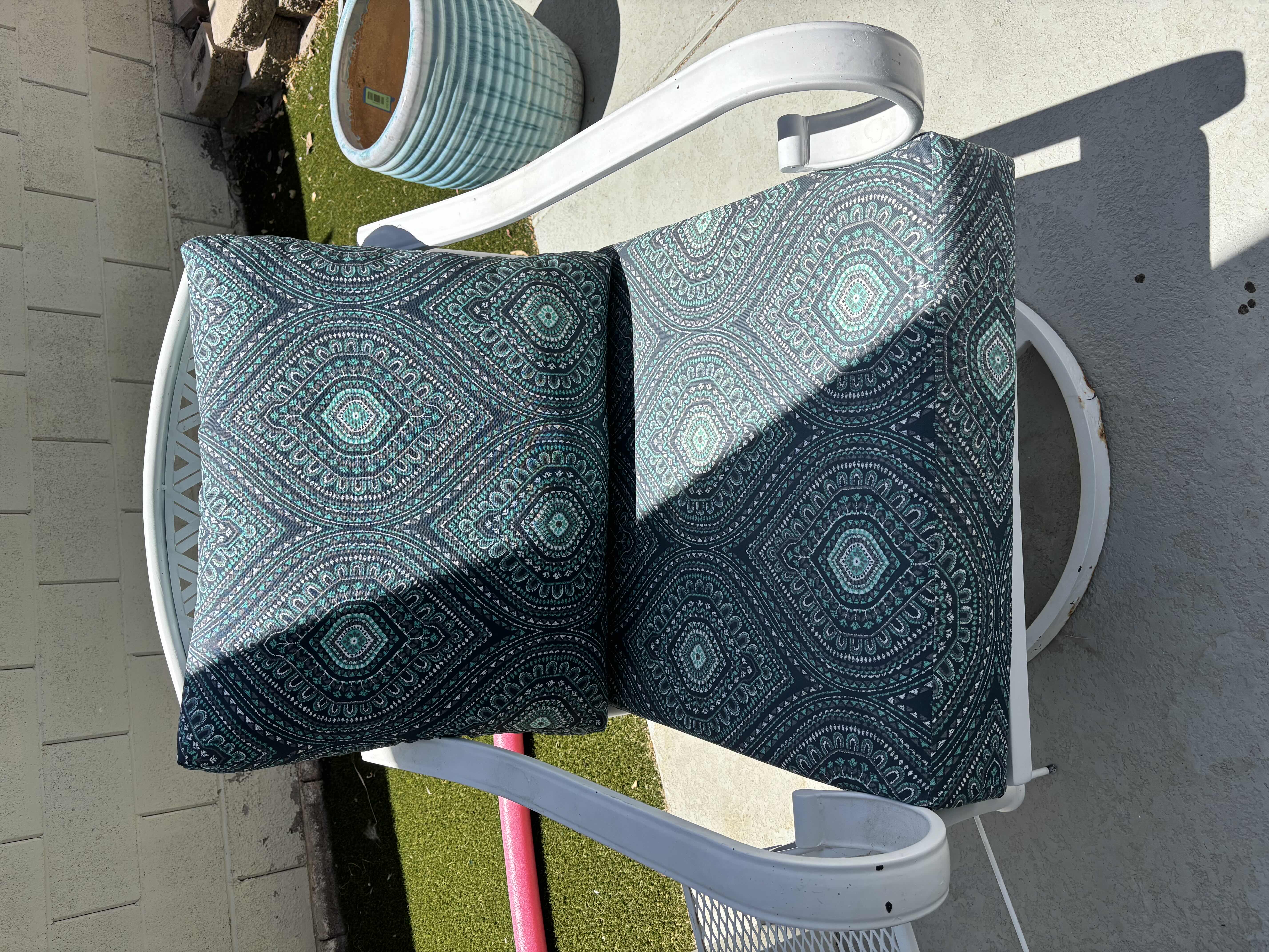Photo 1 of OUTDOOR ROCKING CHAIRS (2) WITH SMALL TABLE & CUSHIONS