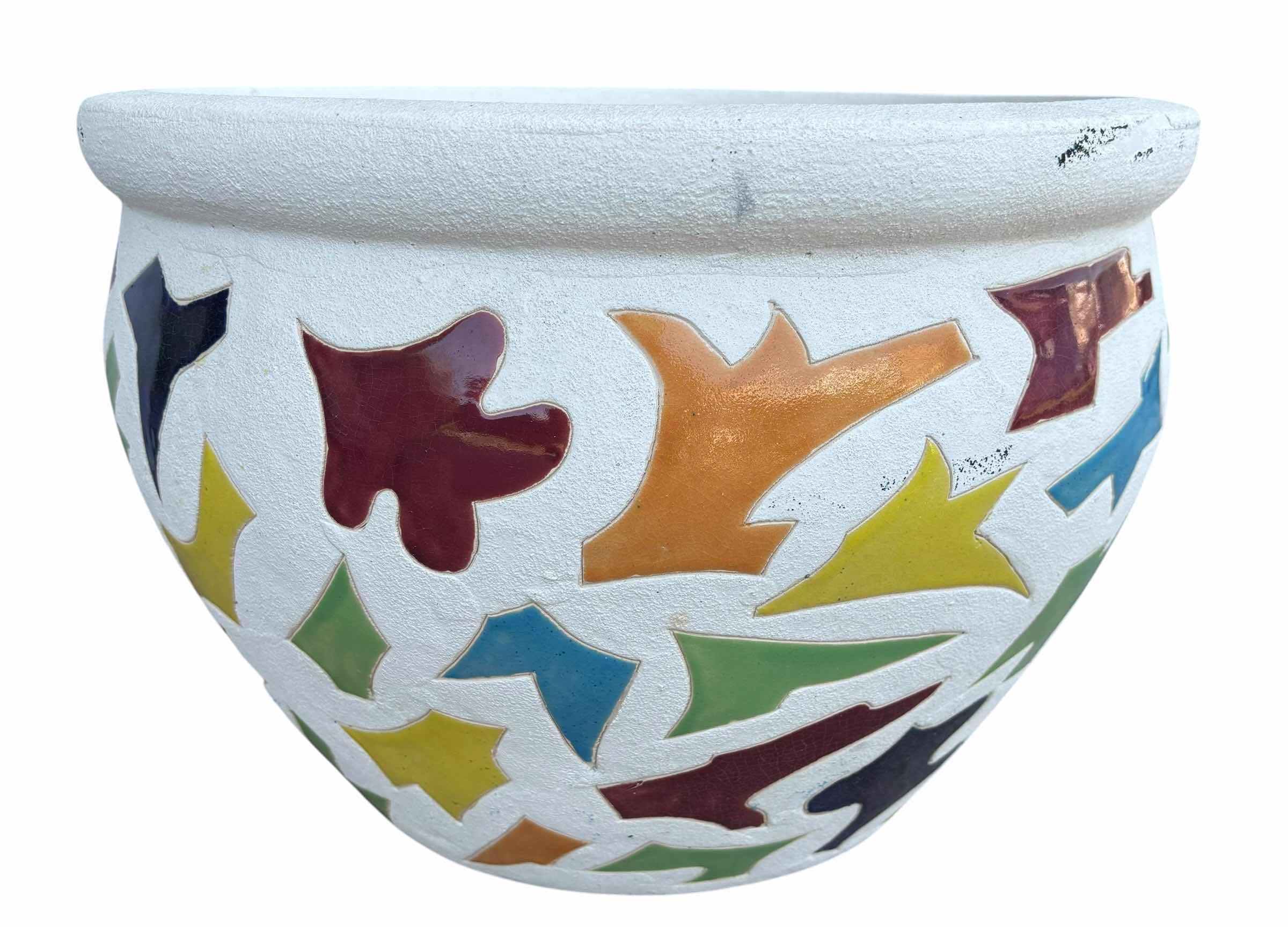Photo 1 of OUTDOOR PLANT POT IN STAND (STAND H19”) (POT H10”)