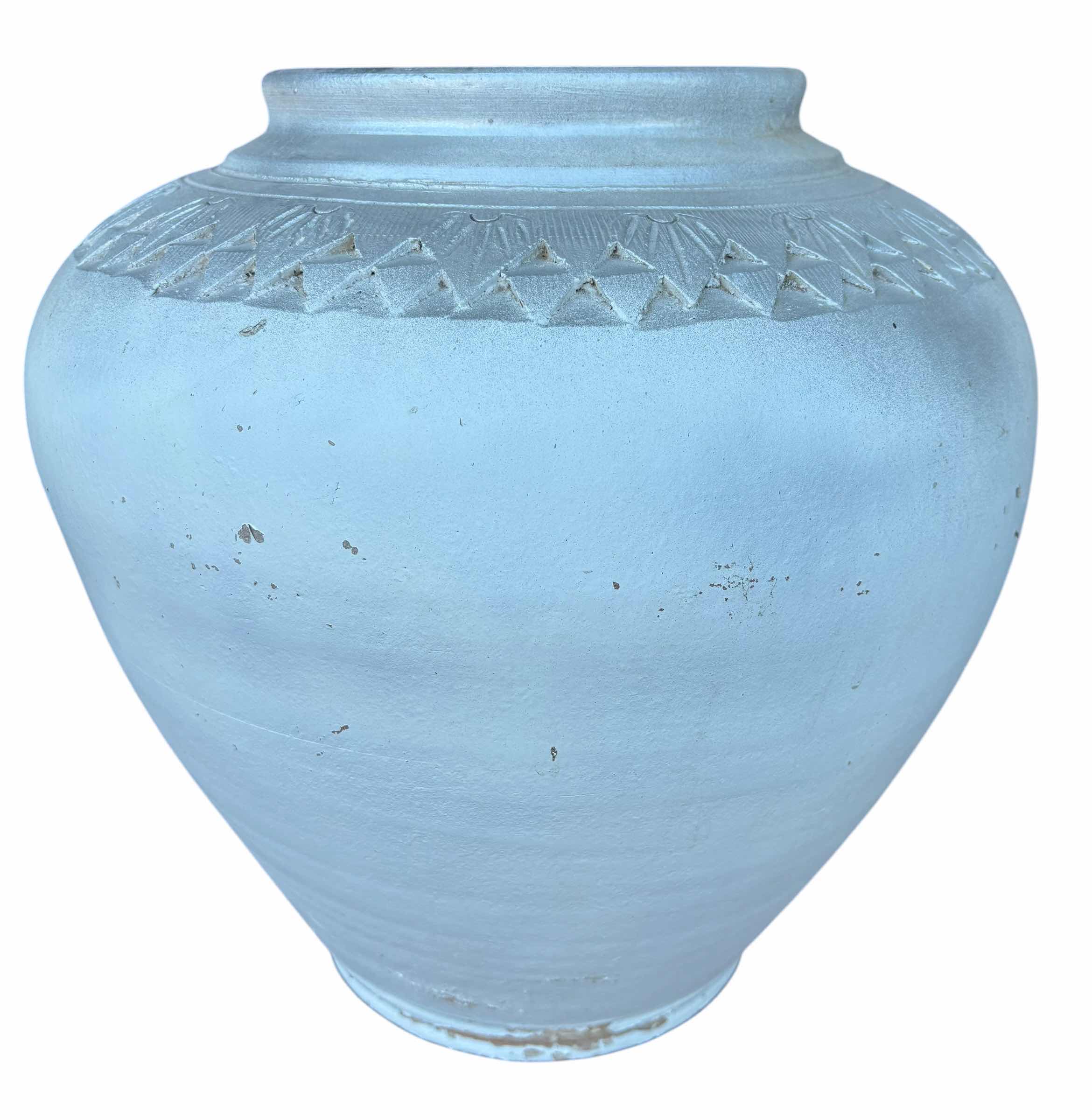 Photo 1 of DECORATIVE PLANT POT H14” (SILVER/WHITE IN COLOR)