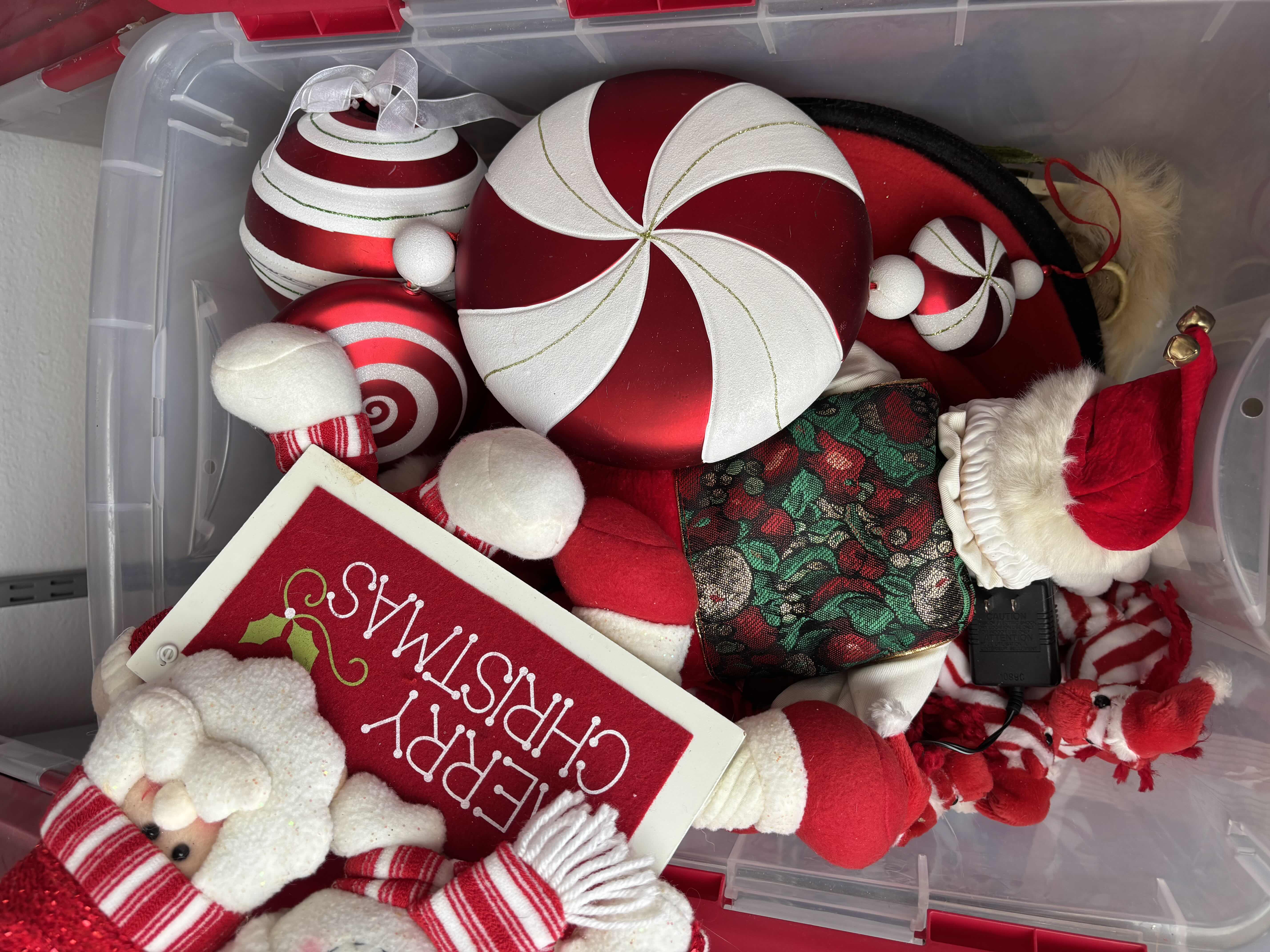 Photo 1 of CONTAINERS (2) OF CHRISTMAS DECOR
