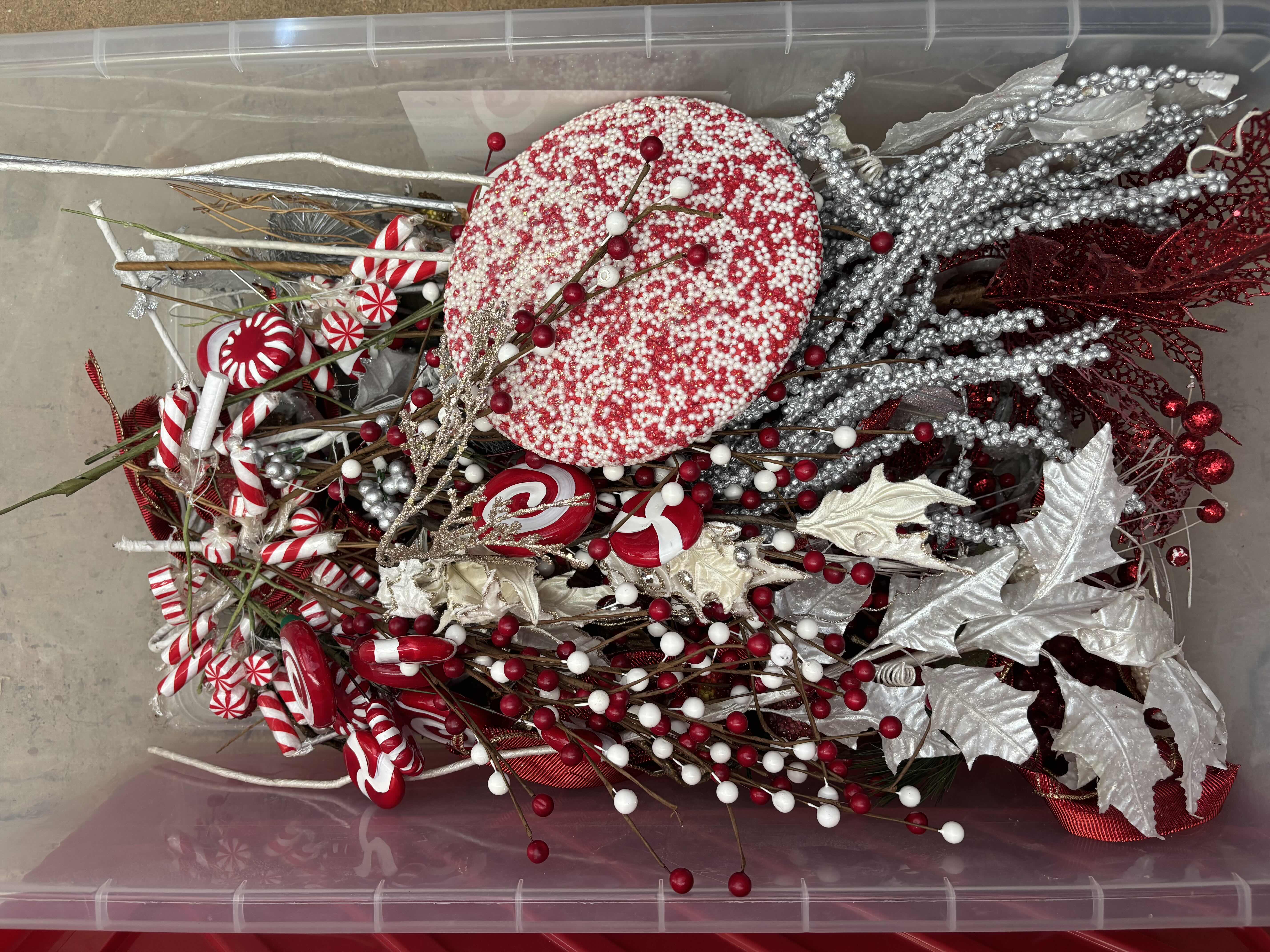 Photo 1 of CONTAINERS (3) OF CHRISTMAS DECOR