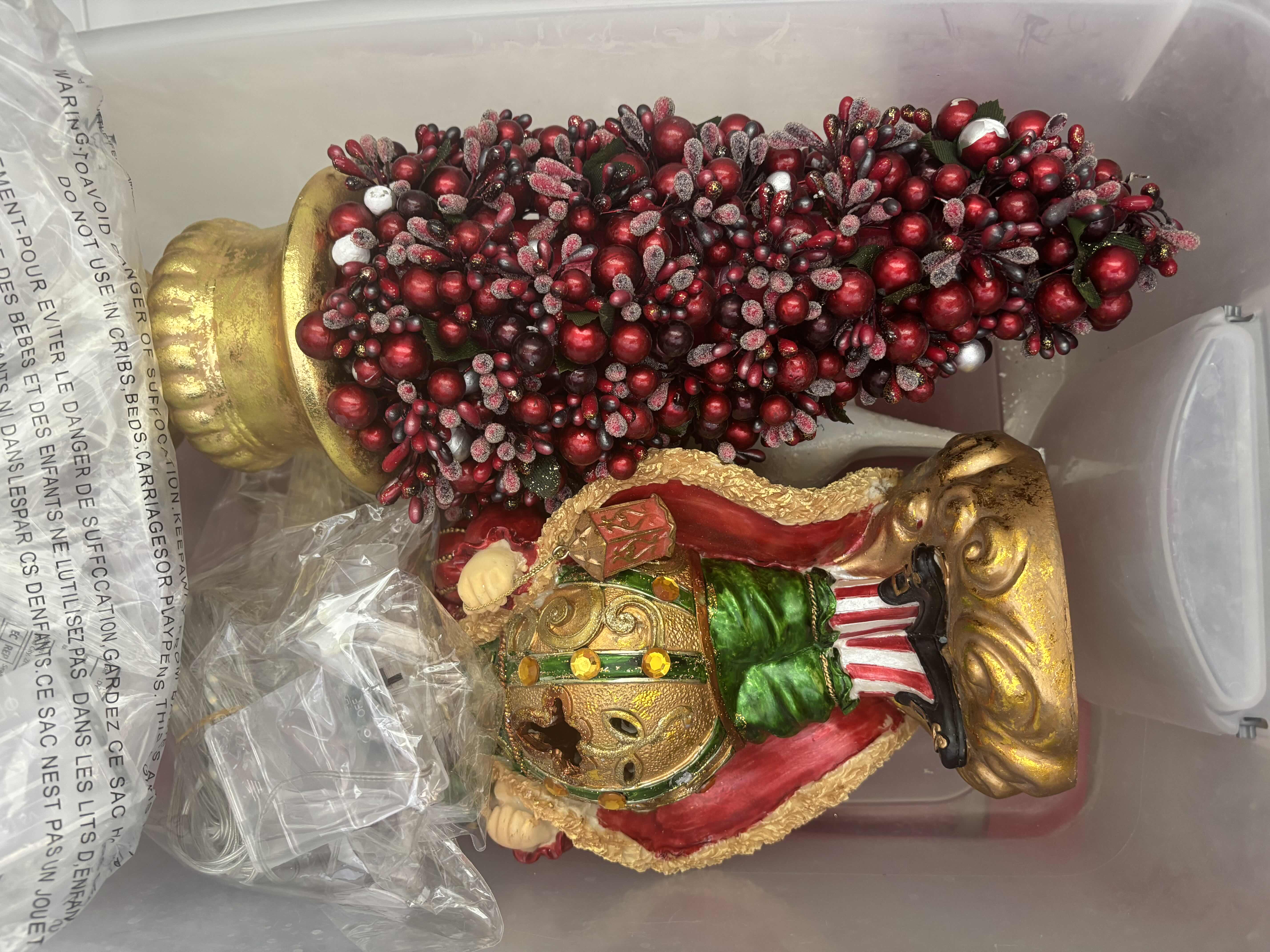Photo 1 of CONTAINERS (2) OF CHRISTMAS DECOR