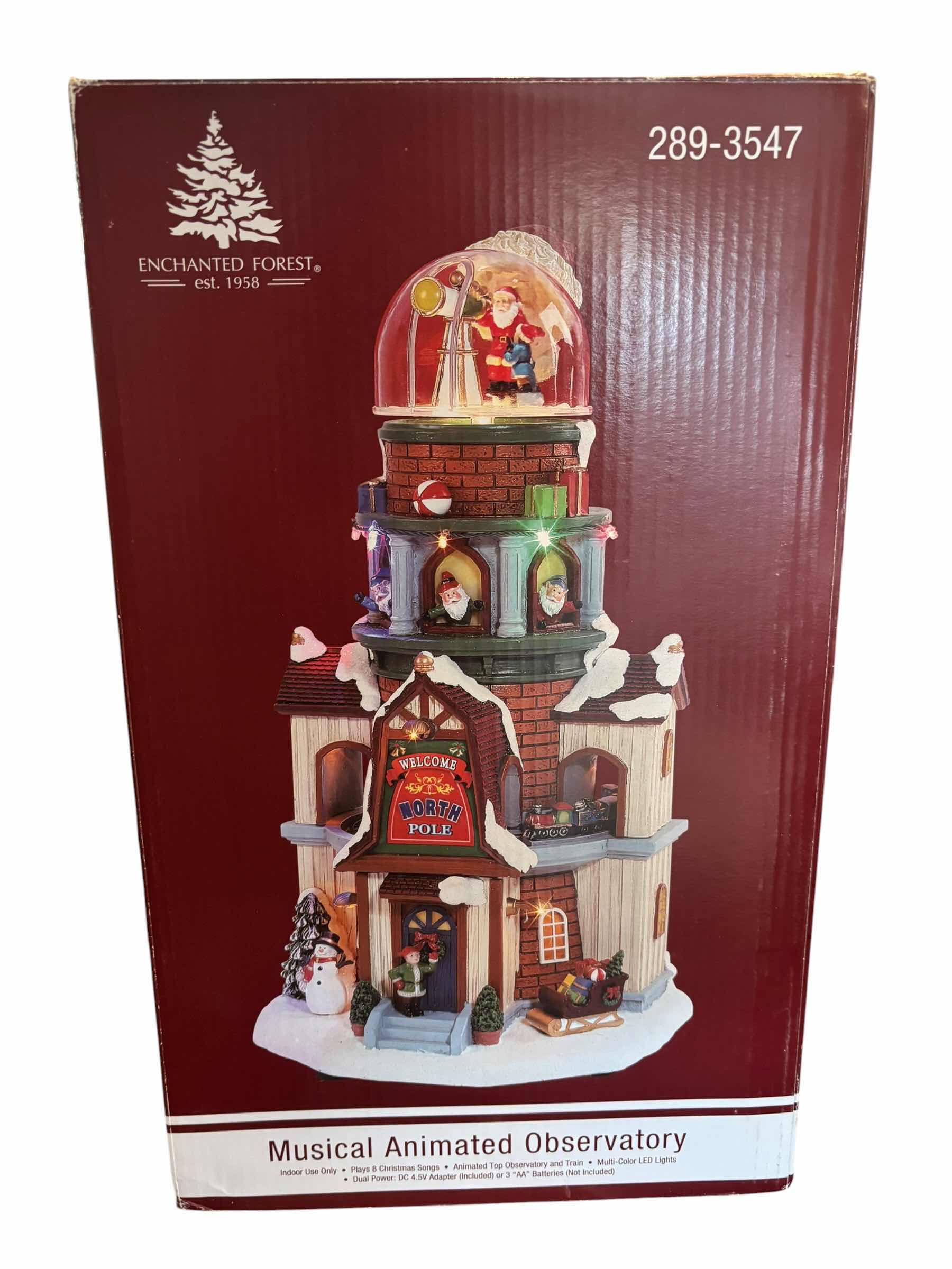 Photo 1 of ENCHANTED FOREST MUSICAL ANIMATED OBSERVATORY CHRISTMAS NORTH POLE IN ORIGINAL BOX H15”
