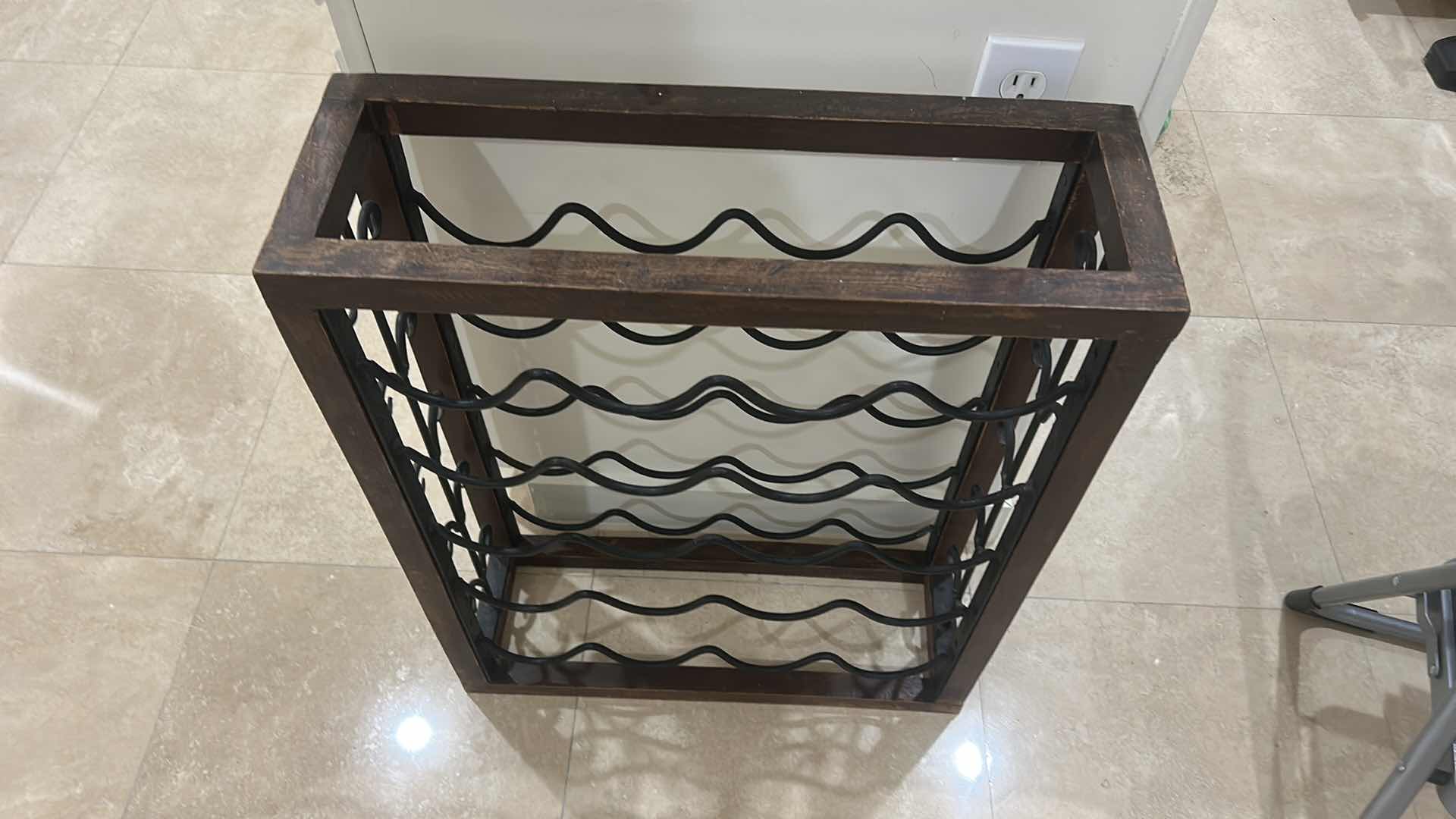 Photo 1 of WOOD & METAL WINE RACK 22“ X 7 .75”  x H27 1/2”