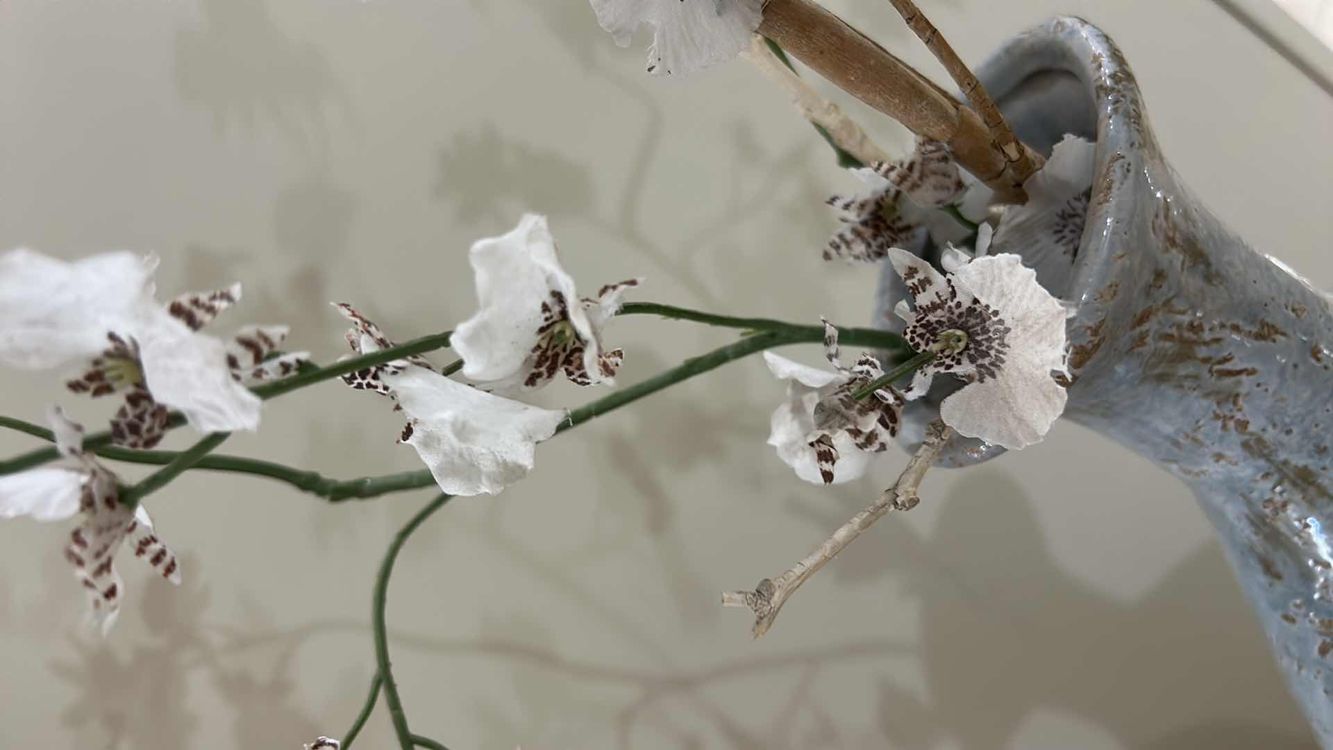 Photo 1 of HOME DECOR - TEXTURED VASE & FAUX FLOWERS H18.25”