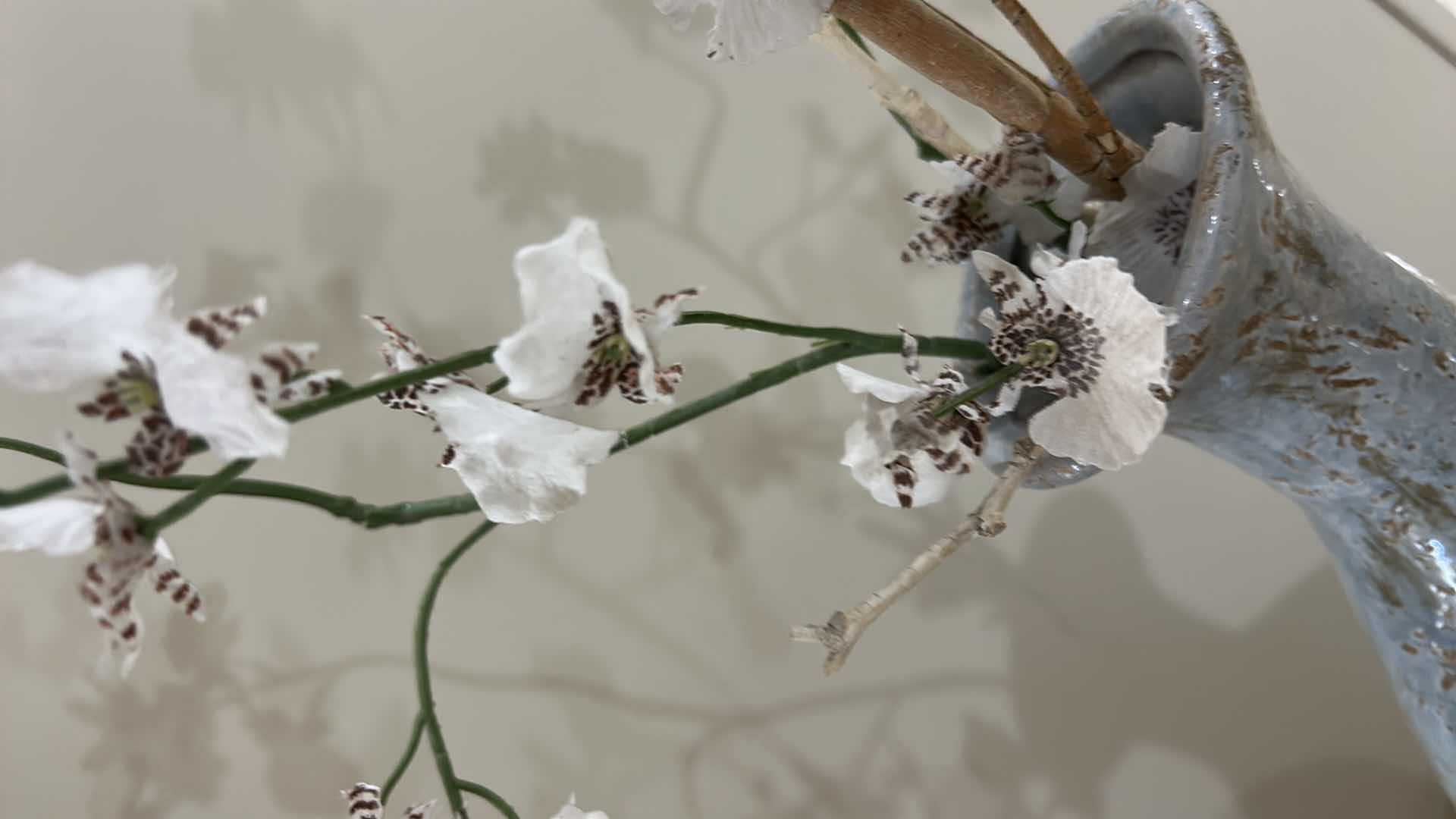 Photo 1 of HOME DECOR - TEXTURED VASE & FAUX FLOWERS H18.25”