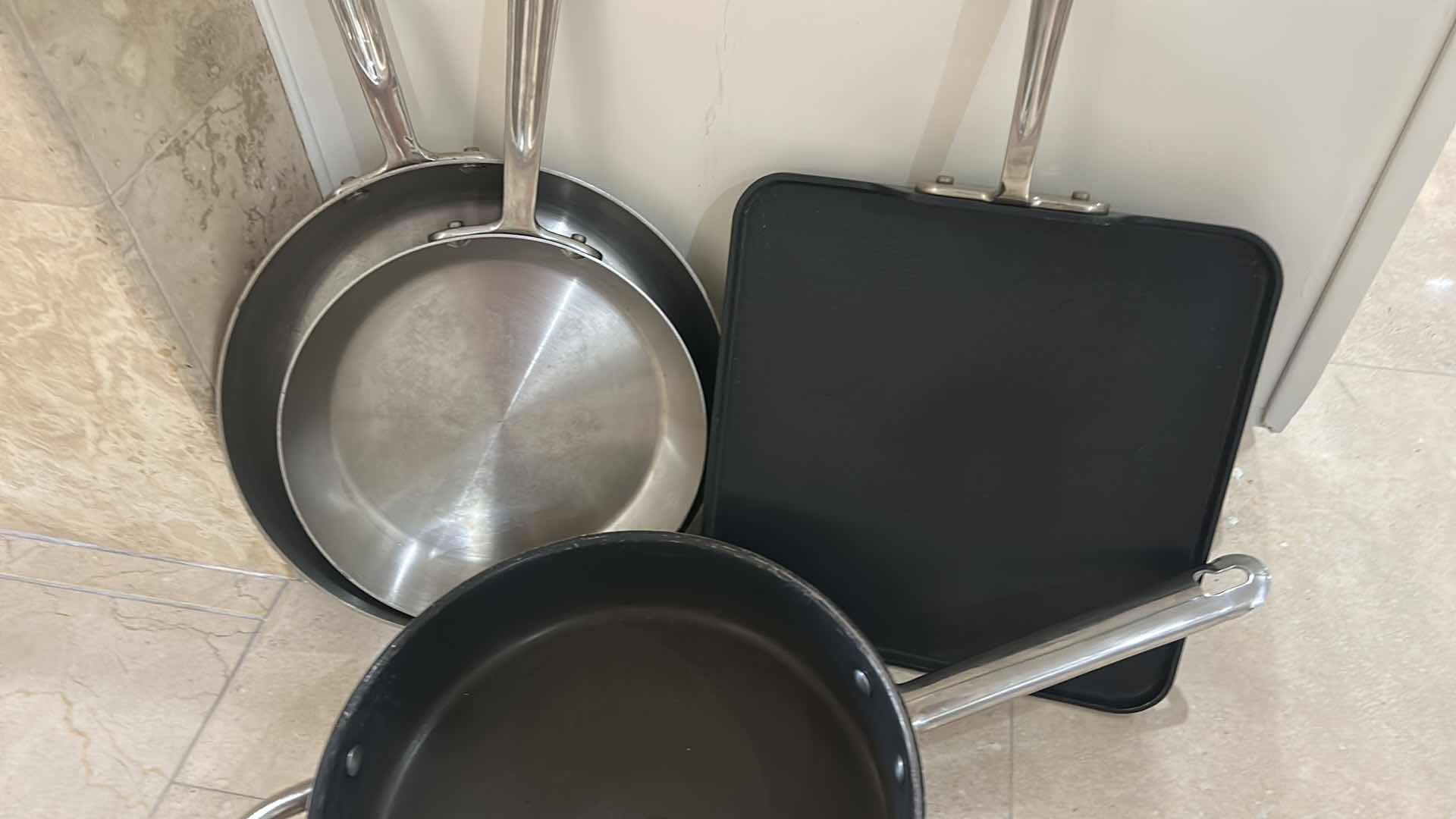 Photo 1 of THREE ALL CLAD SKILLETS AND ONE WOLFGANG PUCK