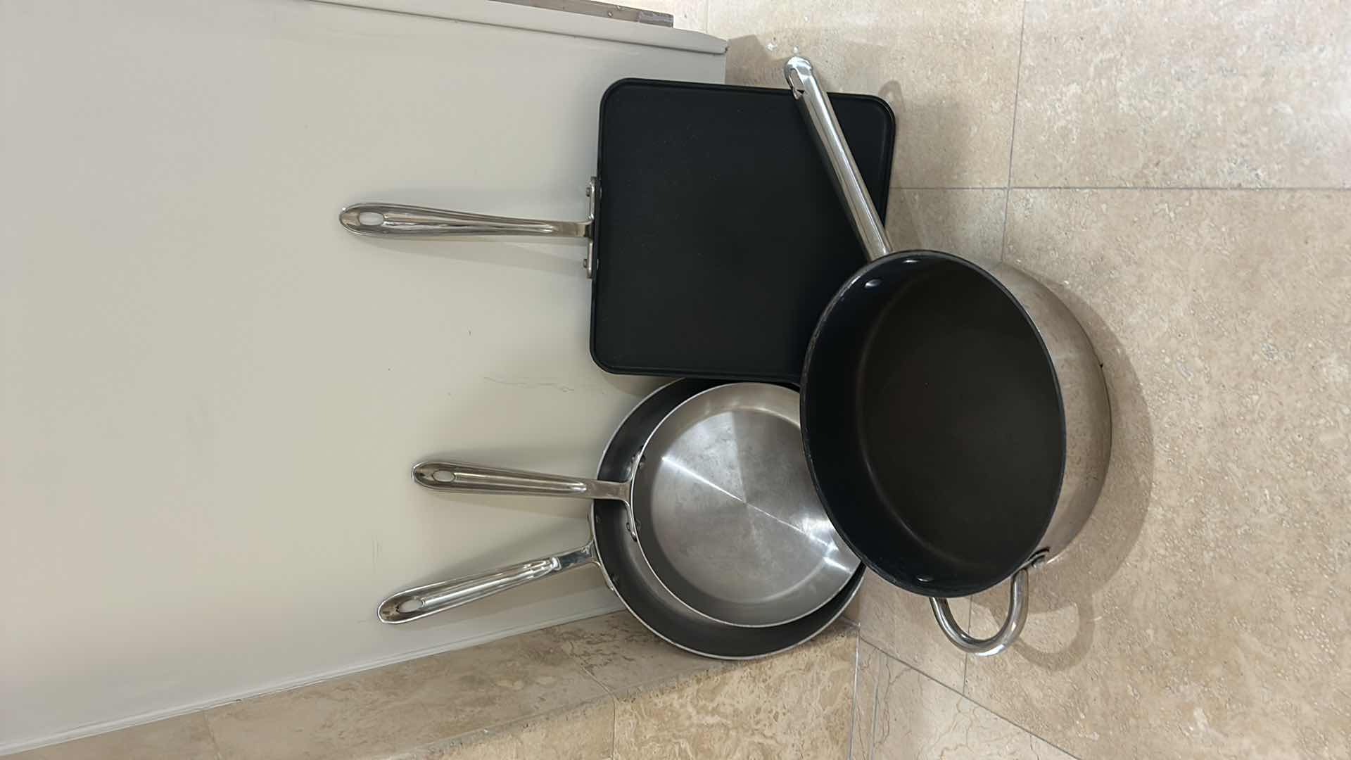 Photo 1 of THREE ALL CLAD SKILLETS AND ONE WOLFGANG PUCK