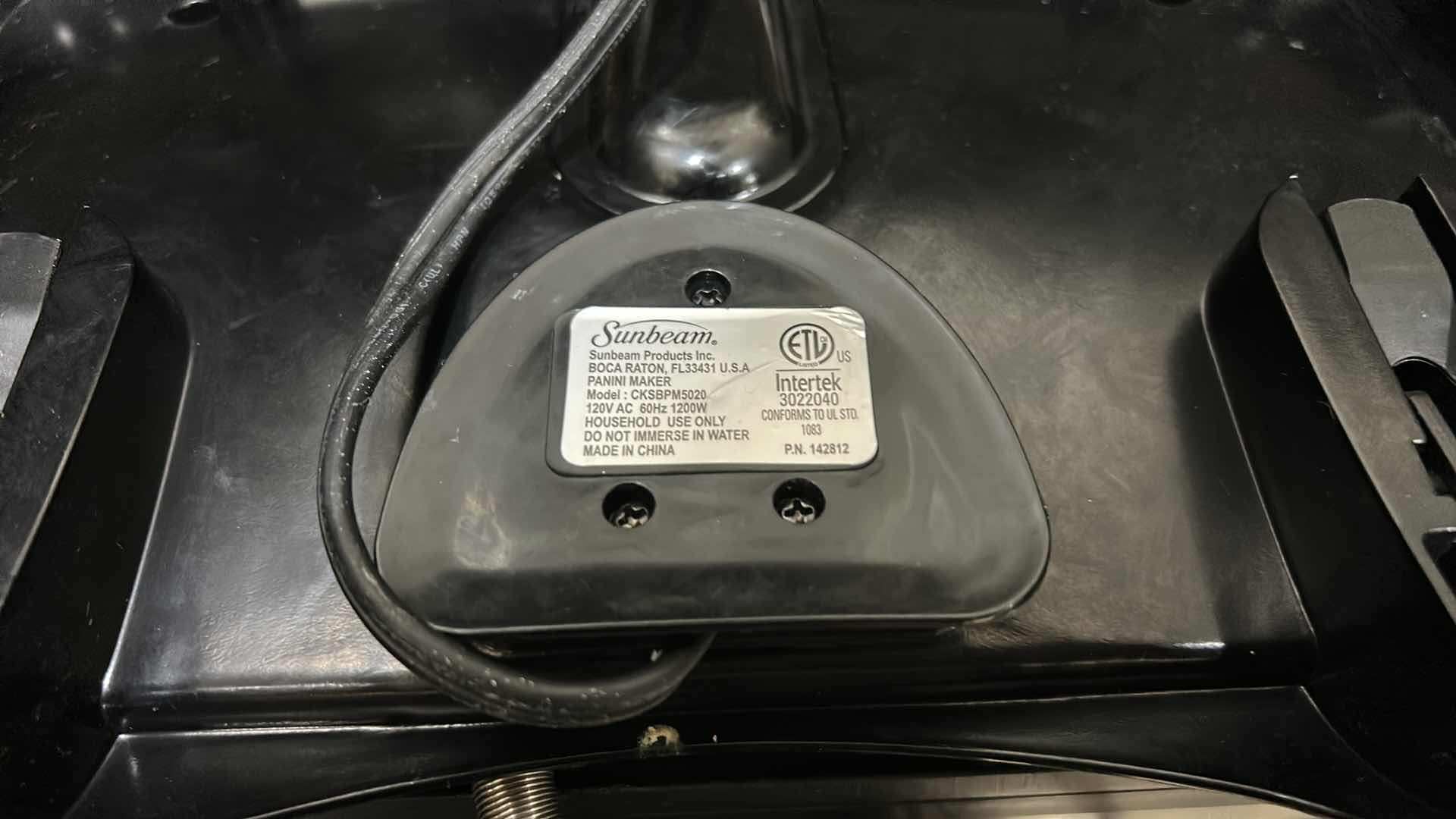 Photo 1 of SUNBEAM PANINI MAKER