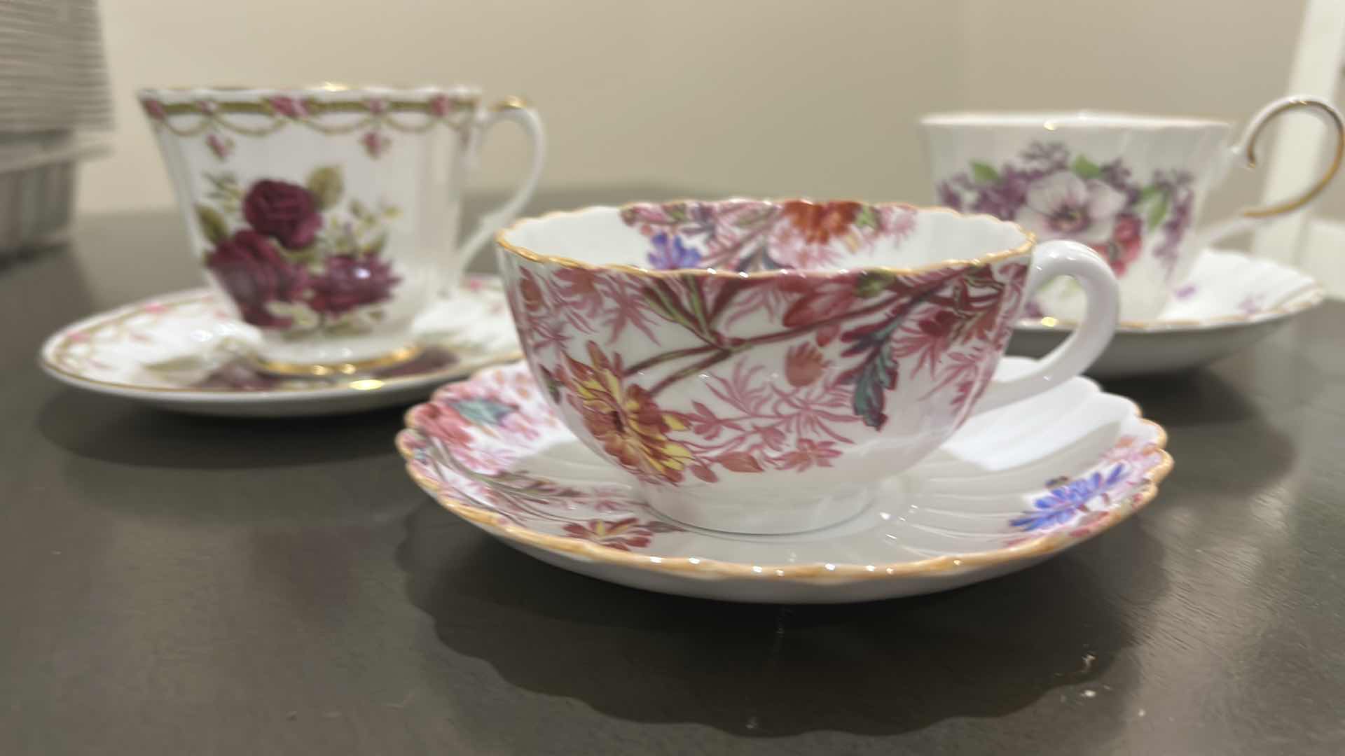 Photo 1 of 2 ALLYN  NELSON COLLECTION, FINE BONE CHINA, TEA CUPS, AND SAUCERS, & SPODE  CHELSEA GARDENS, ENGLAND, NUMBERED TEACUP, AND SAUCER