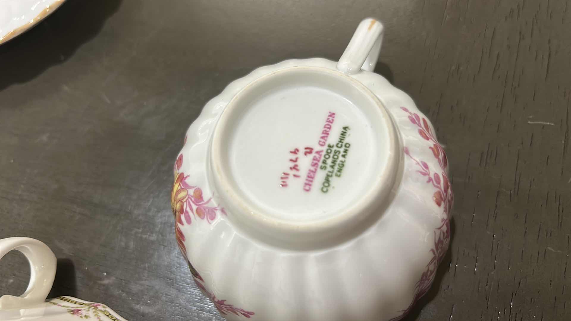 Photo 1 of 2 ALLYN  NELSON COLLECTION, FINE BONE CHINA, TEA CUPS, AND SAUCERS, & SPODE  CHELSEA GARDENS, ENGLAND, NUMBERED TEACUP, AND SAUCER