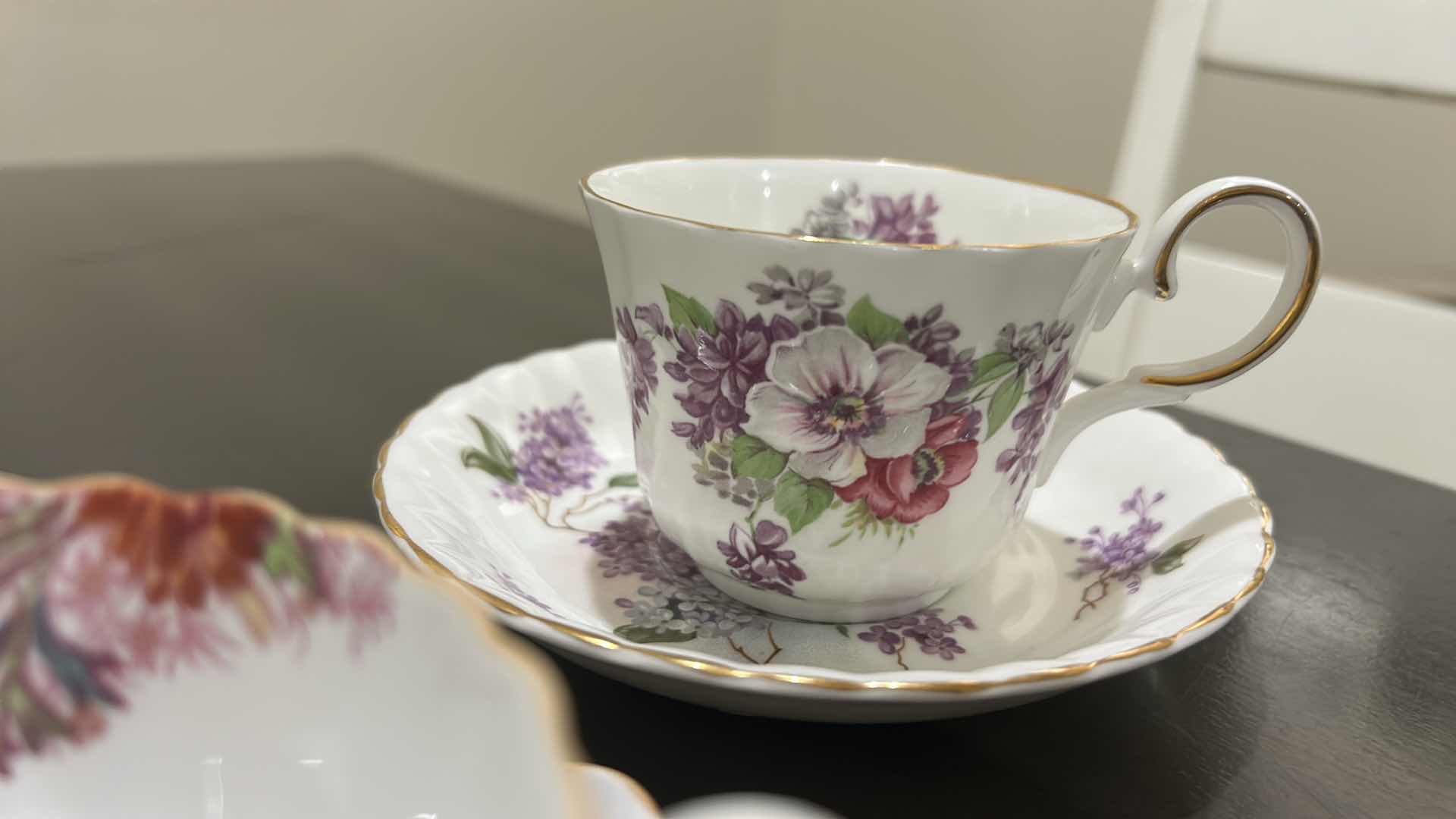 Photo 1 of 2 ALLYN  NELSON COLLECTION, FINE BONE CHINA, TEA CUPS, AND SAUCERS, & SPODE  CHELSEA GARDENS, ENGLAND, NUMBERED TEACUP, AND SAUCER