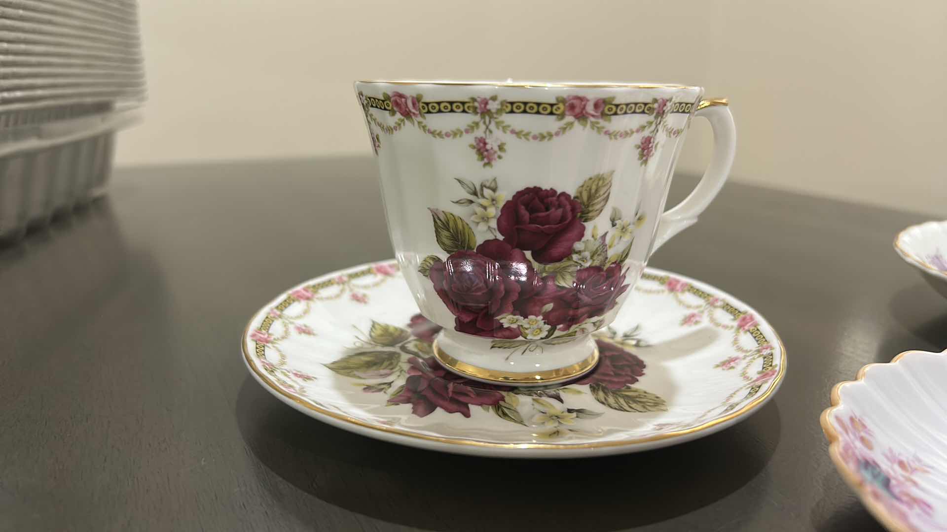 Photo 1 of 2 ALLYN  NELSON COLLECTION, FINE BONE CHINA, TEA CUPS, AND SAUCERS, & SPODE  CHELSEA GARDENS, ENGLAND, NUMBERED TEACUP, AND SAUCER