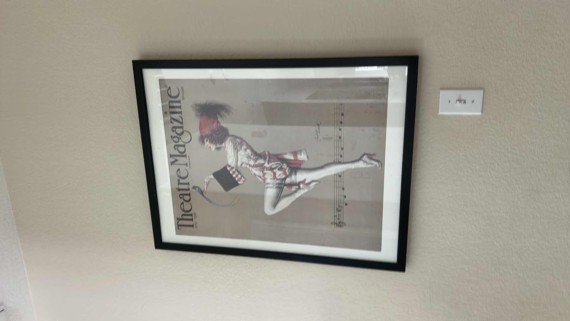 Photo 1 of FRAMED VINTAGE THEATRE MAGAZINE ARTWORK ATTRIBUTED TO ILLUSTRATOR CARL LINK 25 1/2” x H34”