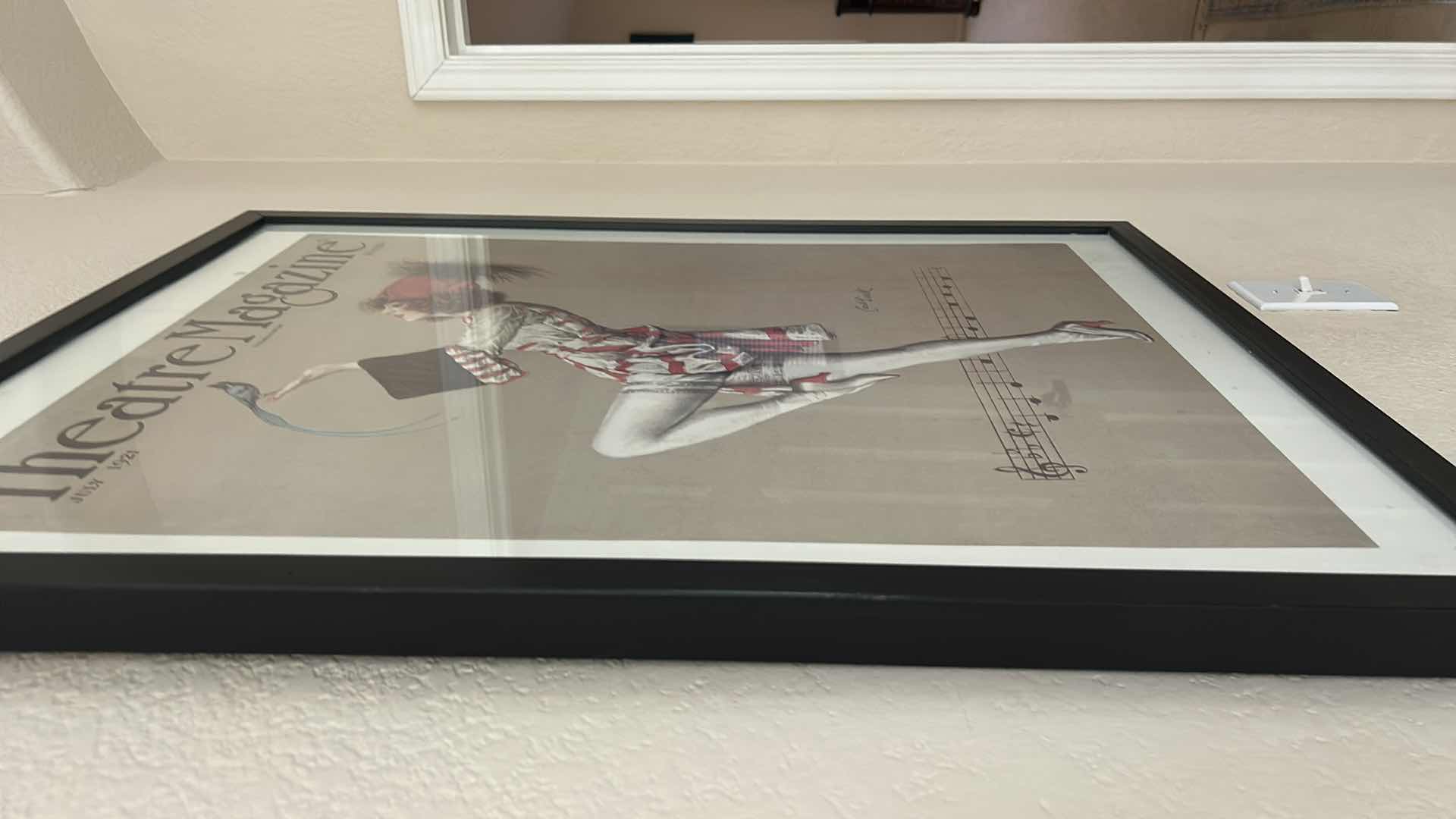 Photo 1 of FRAMED VINTAGE THEATRE MAGAZINE ARTWORK ATTRIBUTED TO ILLUSTRATOR CARL LINK 25 1/2” x H34”