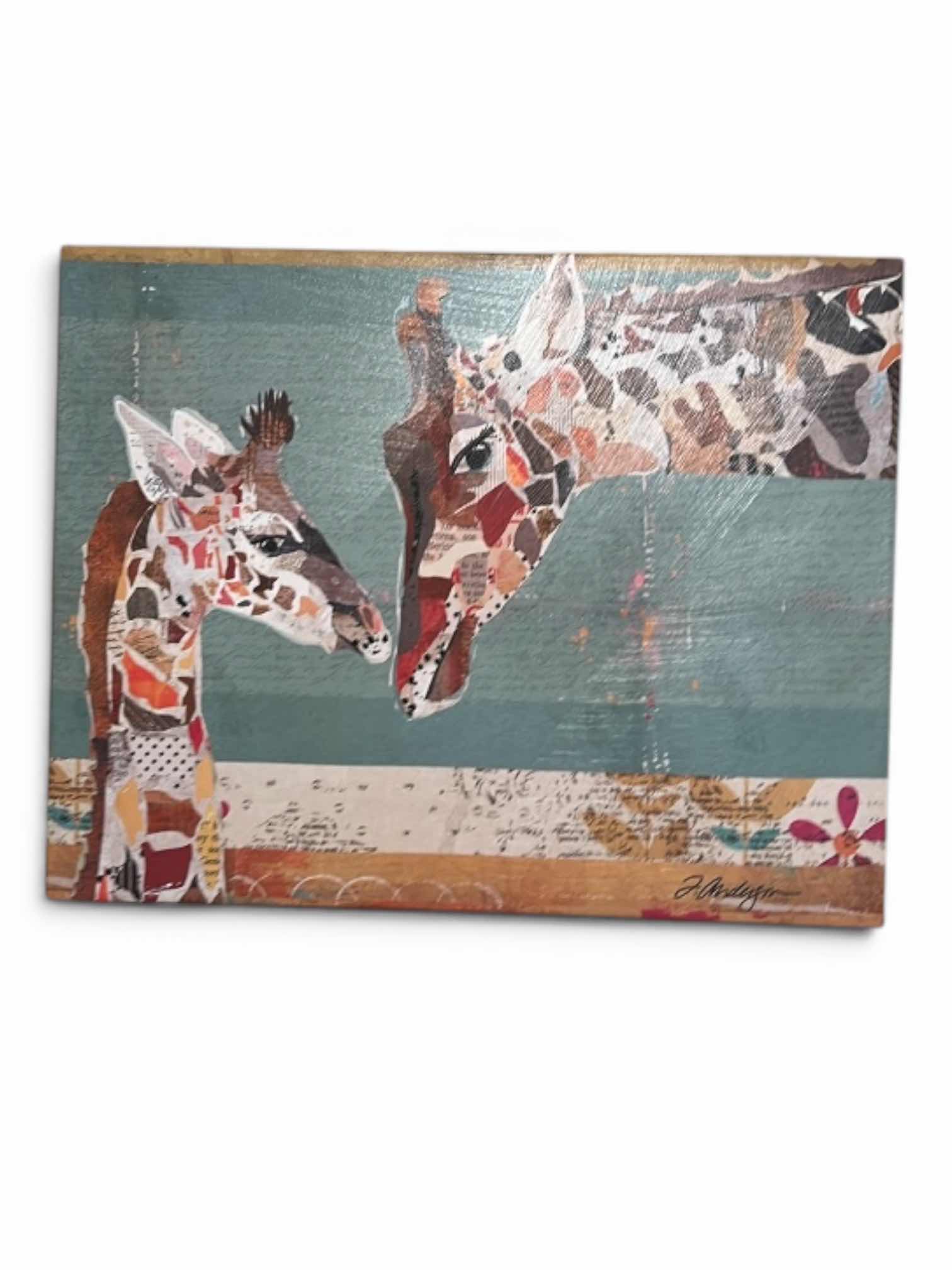 Photo 1 of STRETCHED CANVAS STUPELL INDUSTRIES “ENDEARING GIRAFFE FAMILY” CANVAS PRINT  DESIGN BY ARTIST TRACI  20“ x H22“