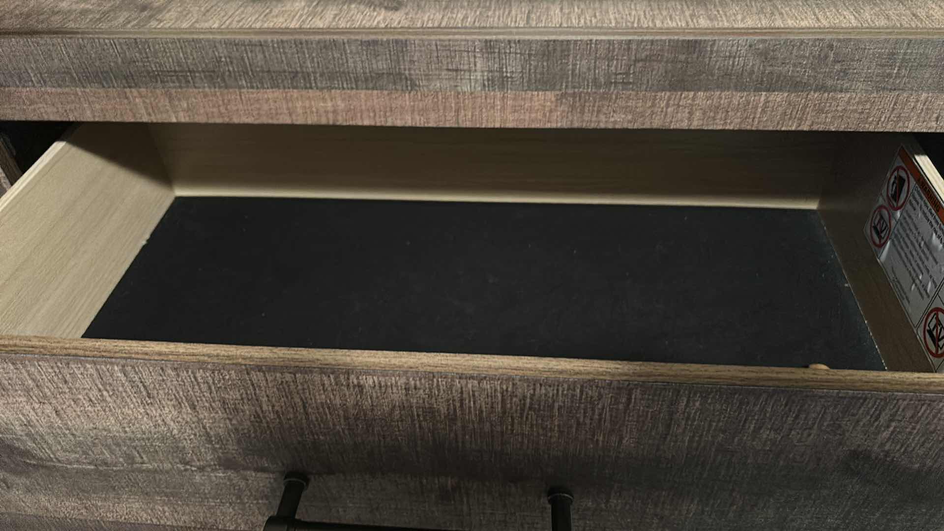 Photo 1 of RUSTIC BROWN WOOD LATITUDE RUN 5-DRAWER CHEST W BLACK METAL HARDWARE  31.5” x 16.25”  H46”