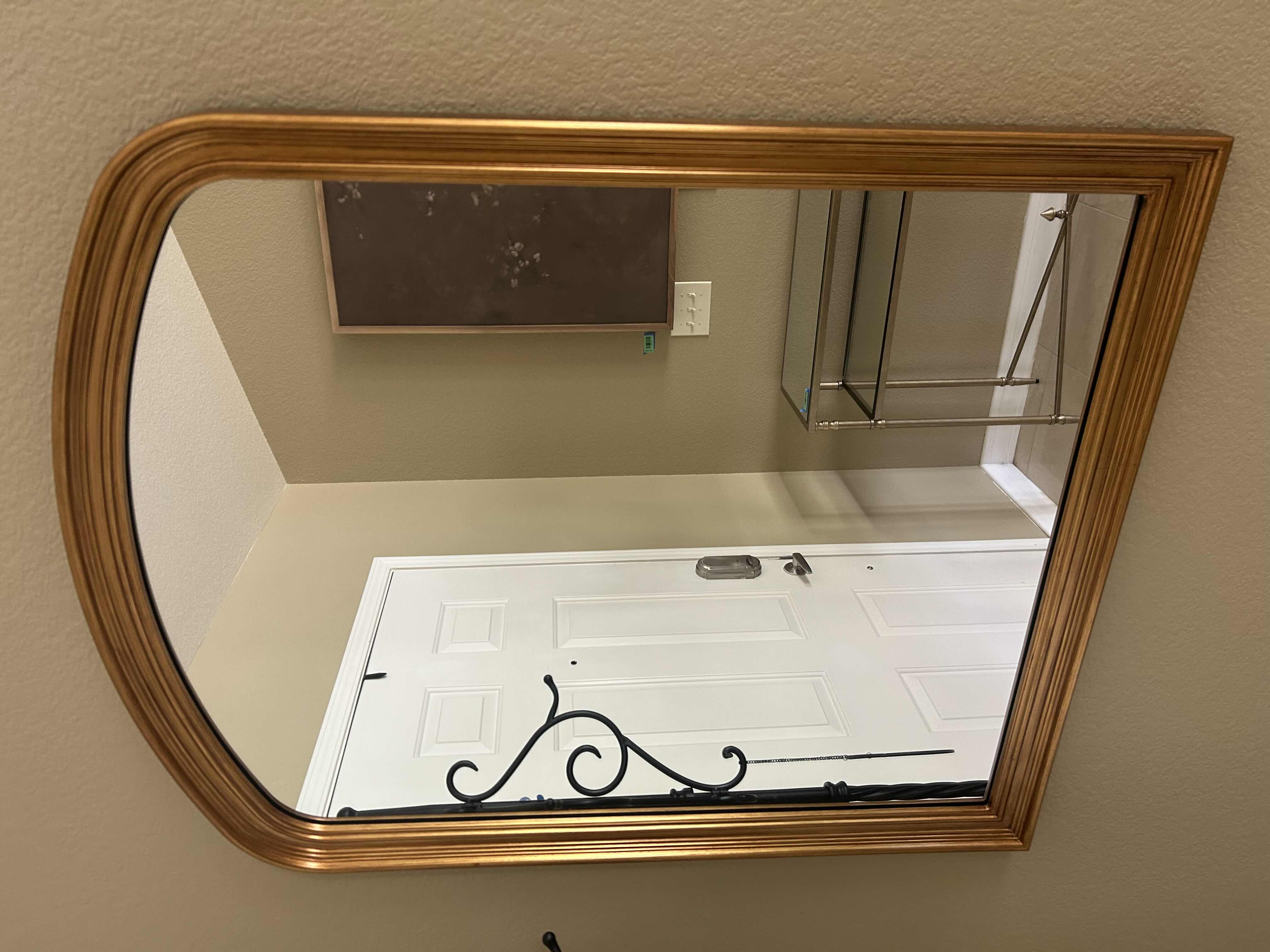 Photo 1 of GOLD FRAMED ARCH WALL MIRROR 32" X 38"