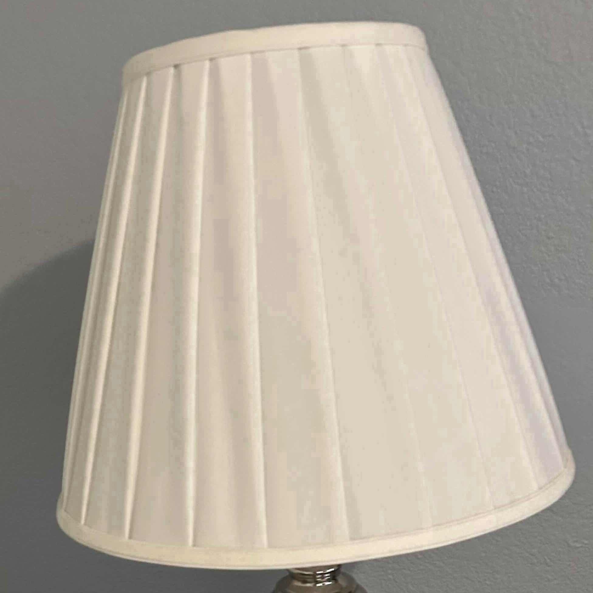 Photo 1 of STIFFEL TABLE LAMP W POLISHED NICKEL FINISH  W CLASSIC PLEATED SHADE H 29"