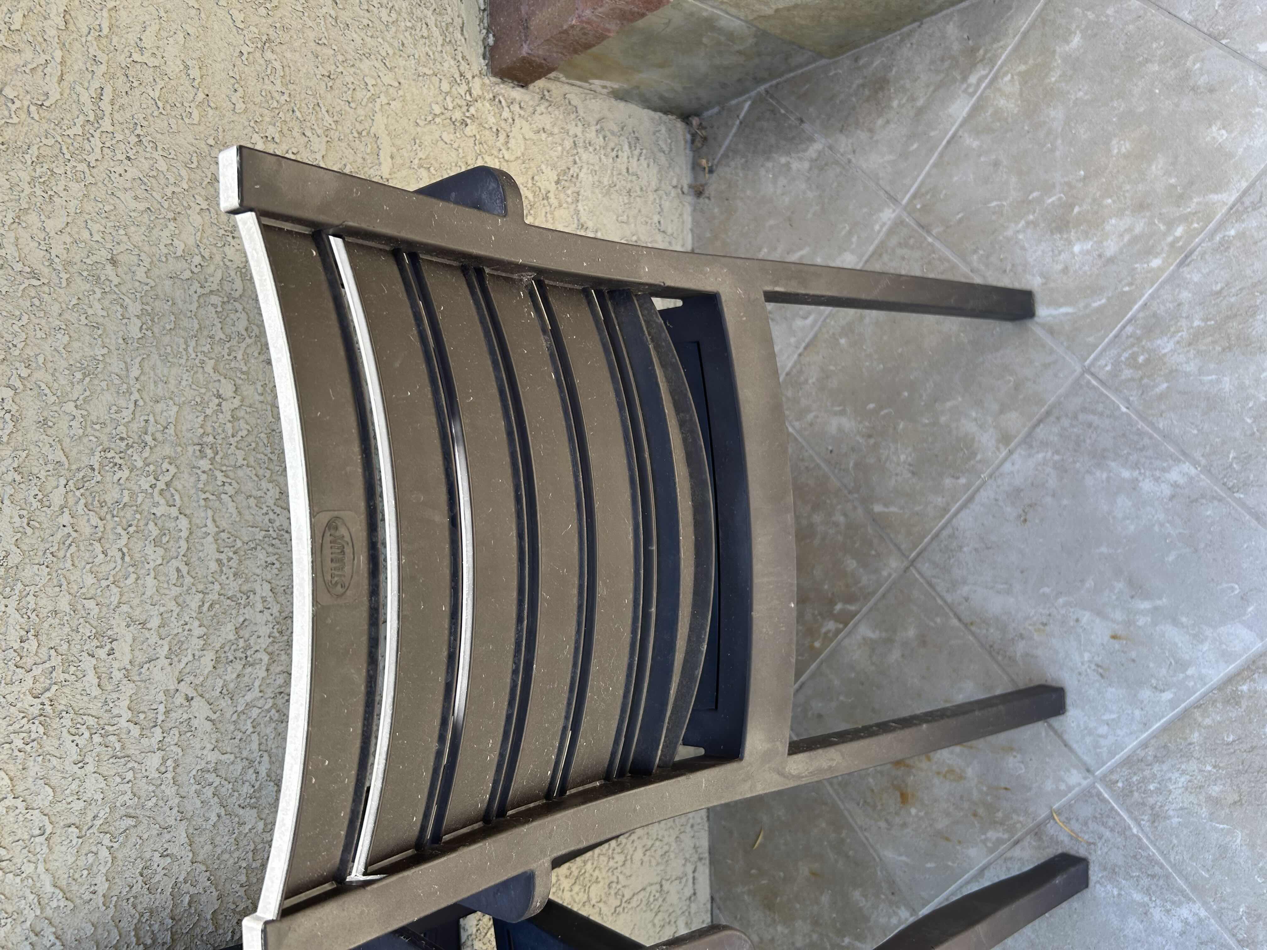 Photo 1 of 2- STACKABLE BROWN OUTDOOR PATIO CHAIRS POLYPROPYLENE SEAT