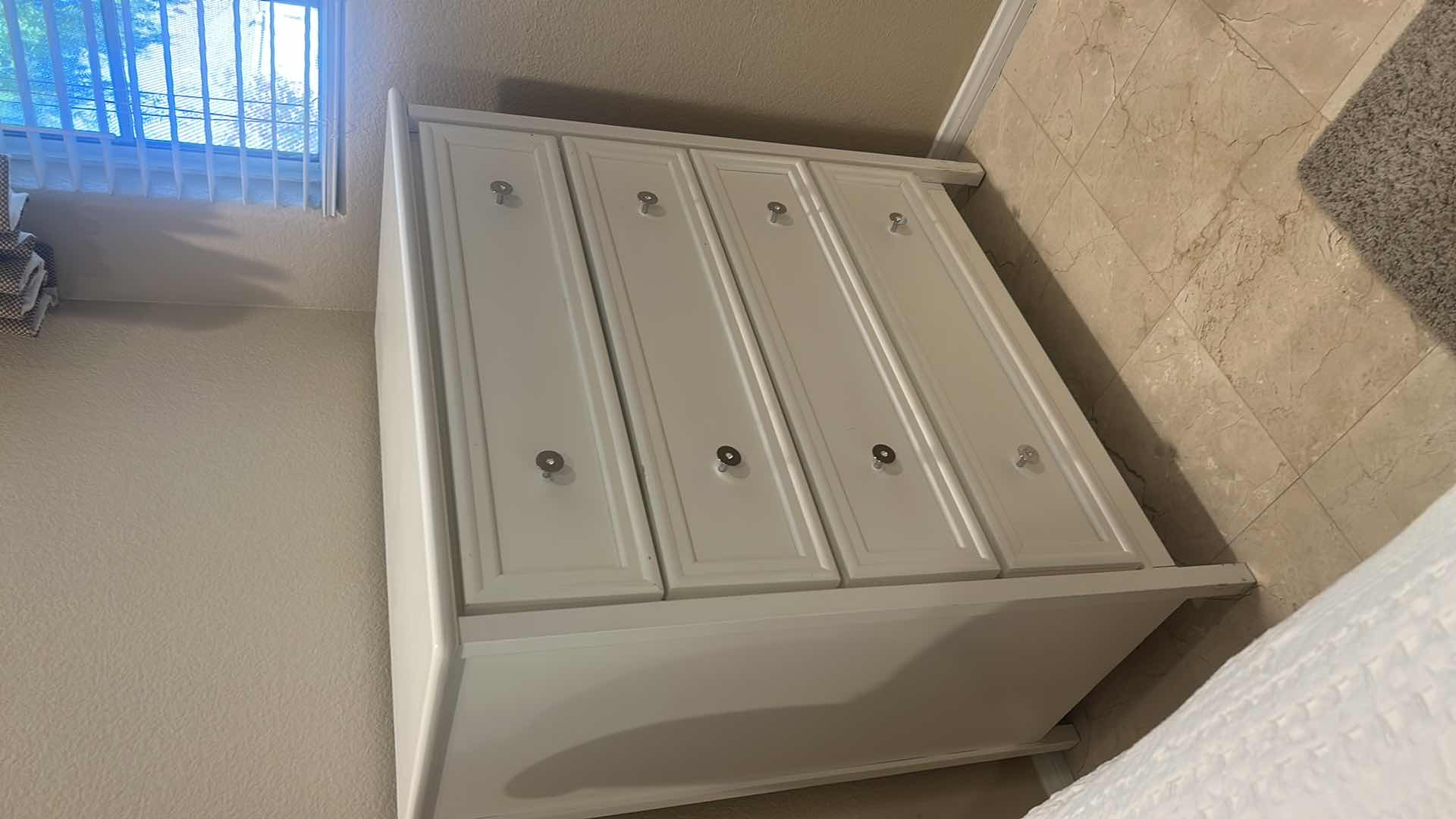 Photo 1 of WHITE HOMESTYLES NAPLES CHEST FEATURES FOUR DRAWERS W SMALL METAL KNOBS 36” x 19 1/2” x H39 1/2”