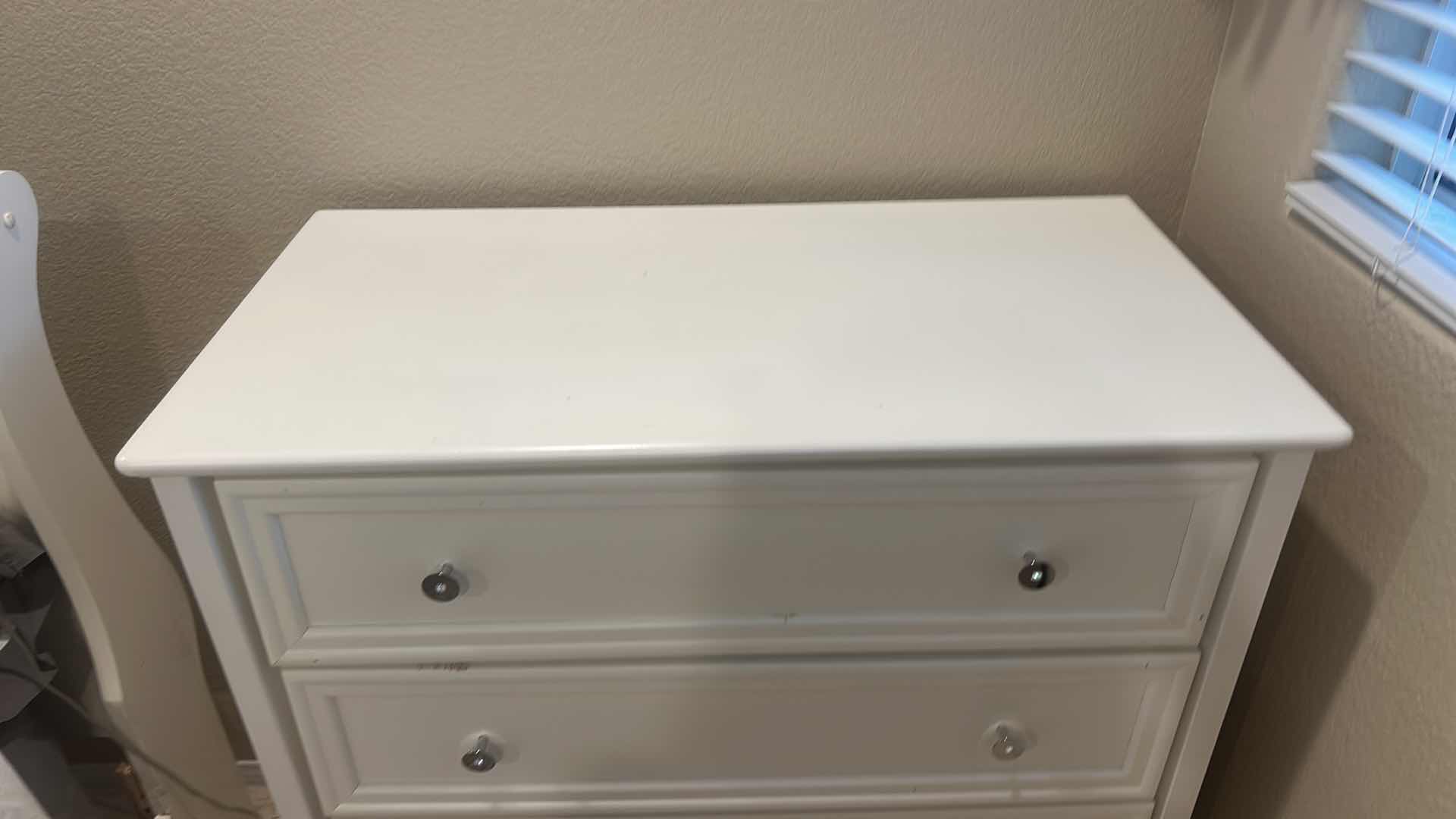 Photo 1 of WHITE HOMESTYLES NAPLES CHEST FEATURES FOUR DRAWERS W SMALL METAL KNOBS 36” x 19 1/2” x H39 1/2”