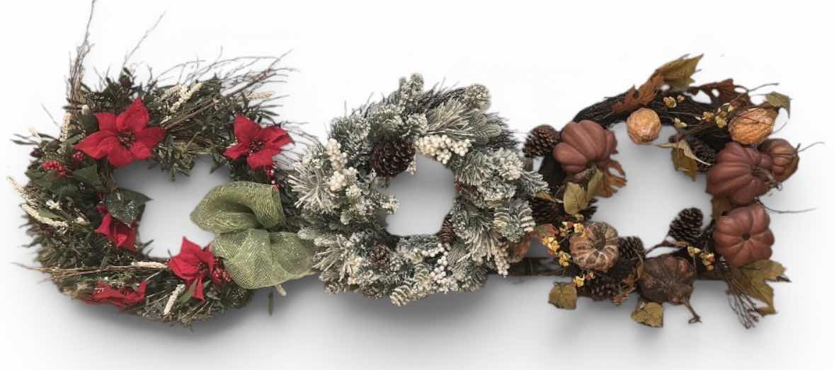Photo 1 of THREE HOLIDAYS WREATHES