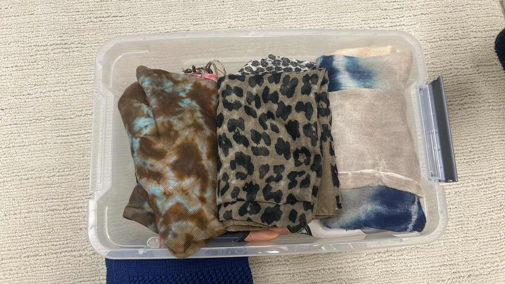 Photo 1 of CONTENTS OF TOTE ASSORTMENT OF SCARVES