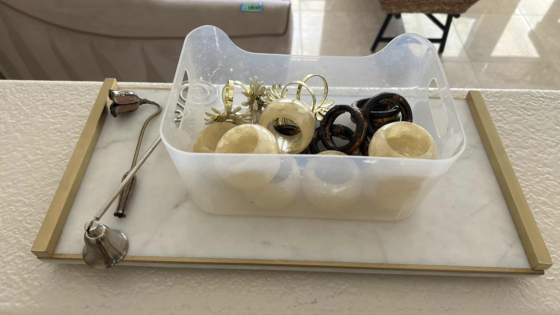 Photo 1 of HOME ACCESSORIES, MARBLE TRAY, NAPKIN, RINGS AND MORE