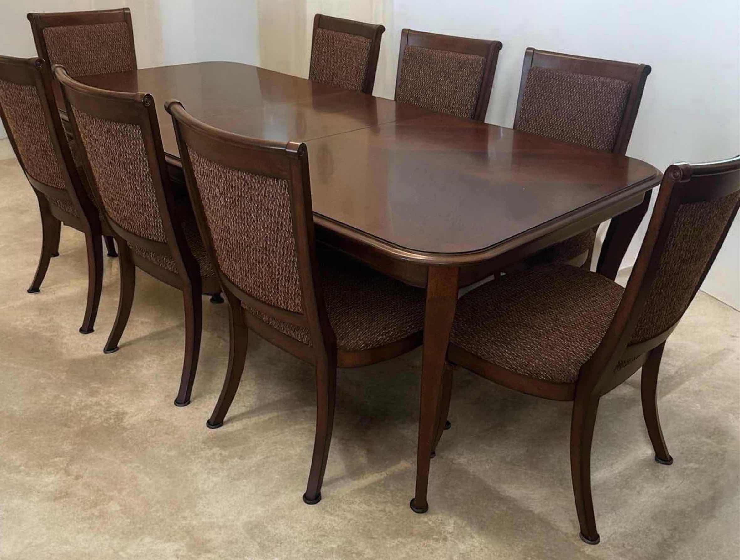 Photo 1 of BASSETT DARK WALNUT DINING SET 111" X 44" H 29" CHAIRS SOLD SEPARATELY