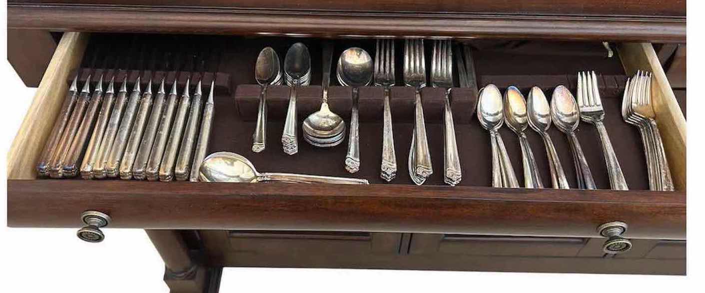 Photo 1 of 70 PC HOLMES & EDWARDS INLAID SILVER PLATED FLATWARE
