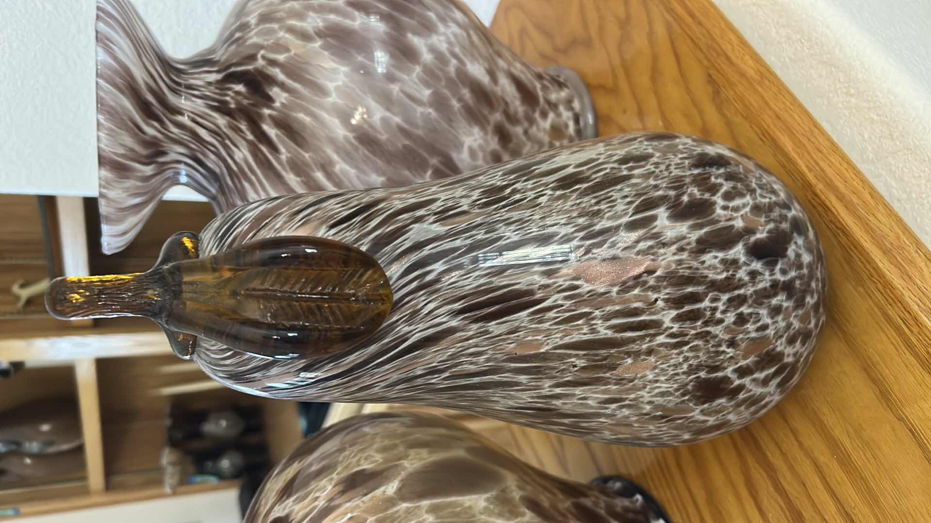 Photo 1 of 3- DECORATIVE ART GLASS PCS RESEMBLE ITALIAN STYLE BLOWN GLASS IN BROWN 14"