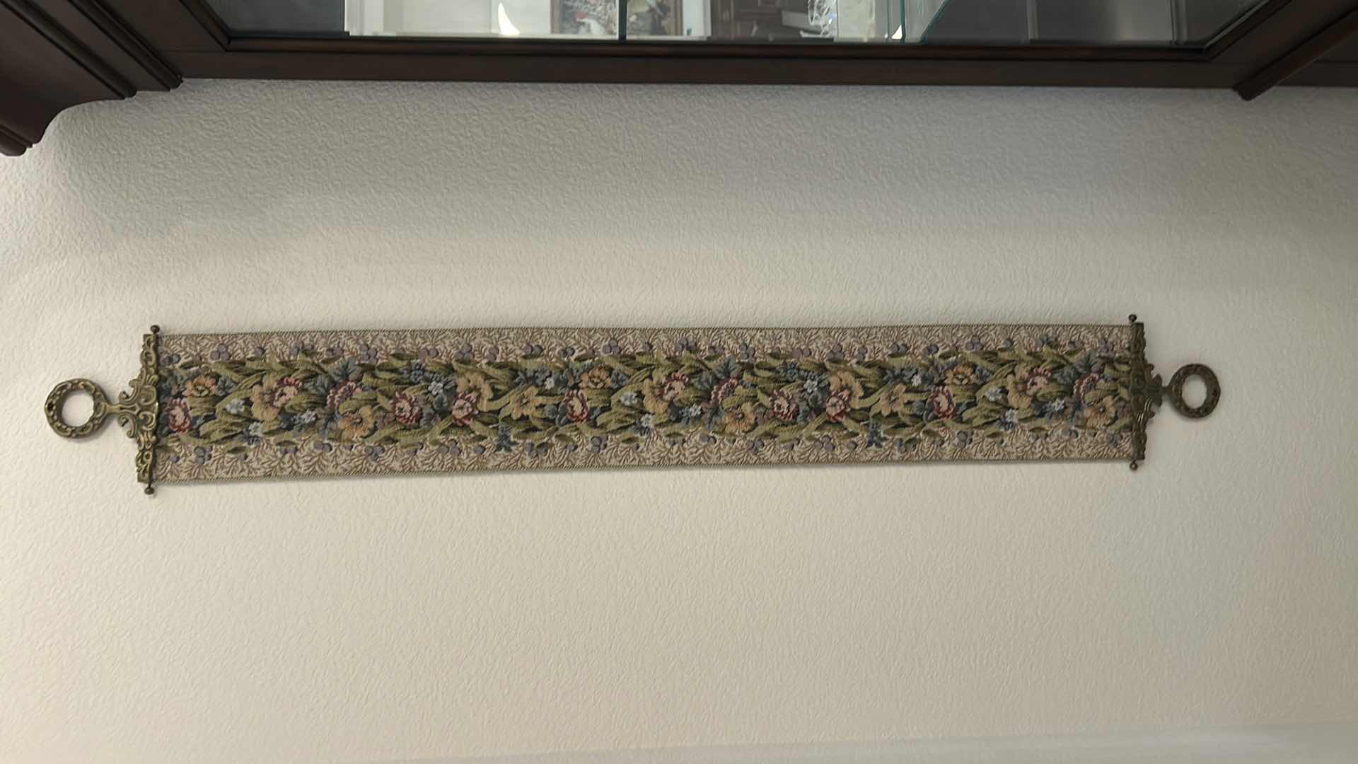 Photo 1 of 2- VINTAGE NEEDLEPOINT TAPESTRY BELL PULL $75
