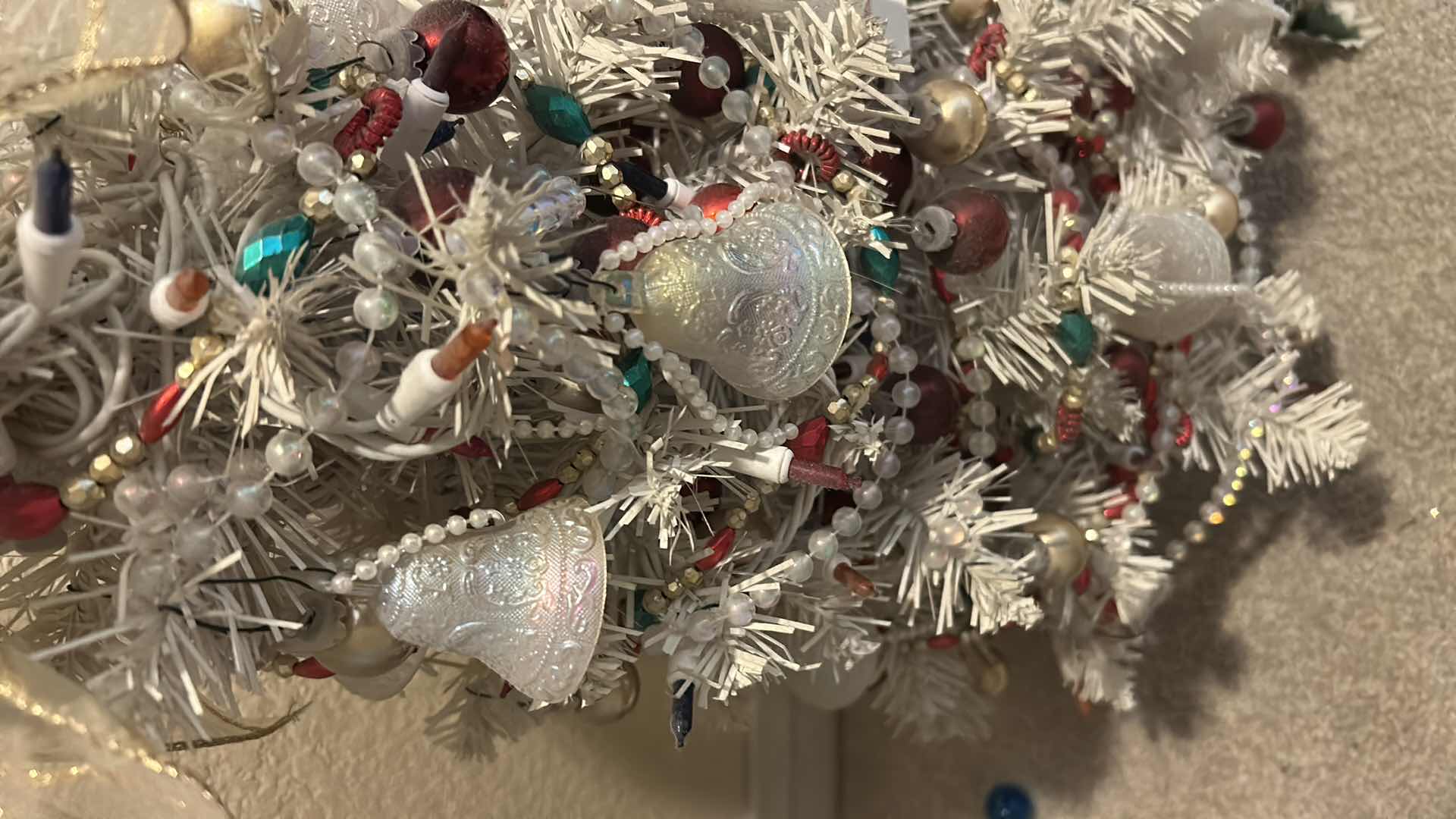 Photo 1 of MINIATURE TABLETOP DECORATED  CHRISTMAS TREE W CLASSIC  ORNAMENTS H 24"