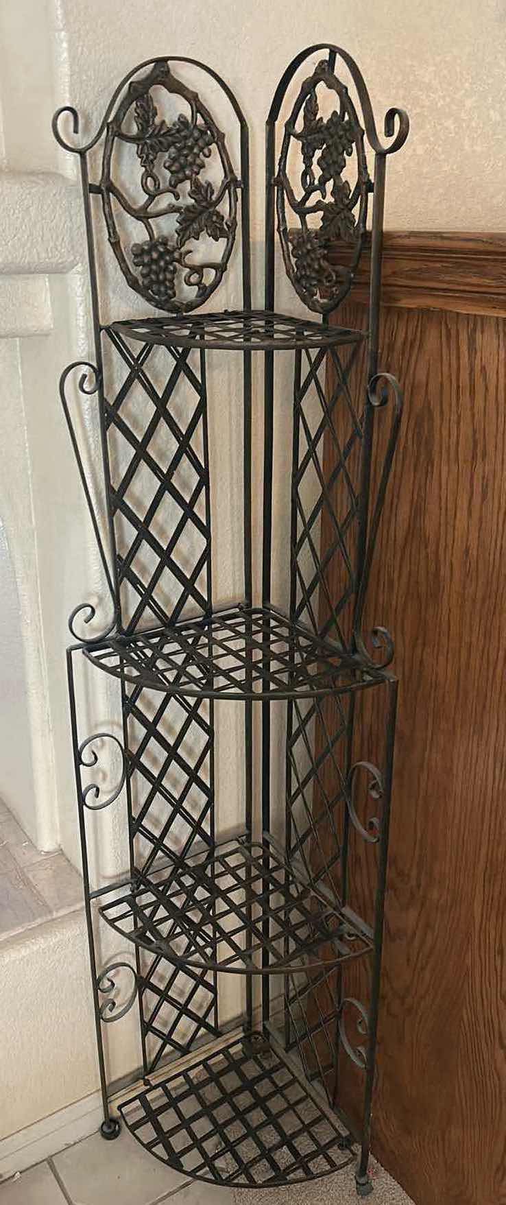 Photo 1 of VINTAGE MULTI TIER METAL FOLDING CORNER SHELF 69”