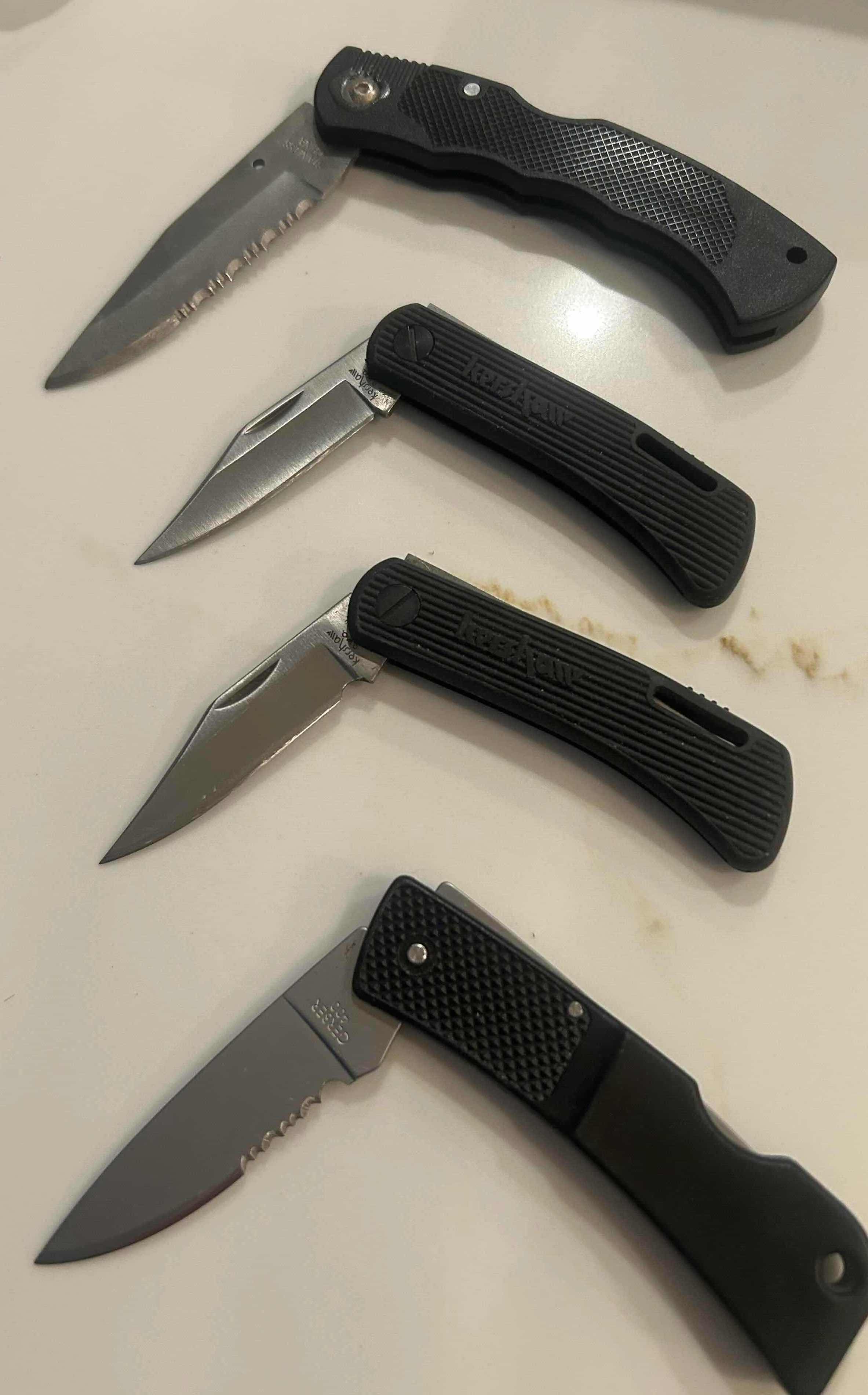Photo 1 of 4- BLACK FOLDING KNIVES 2 GERBER 3 KERSHAW