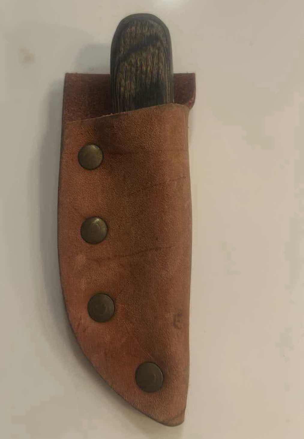 Photo 1 of MINIATURE ANZA "02" FILE KNIFE W BROWN LEATHER CASE