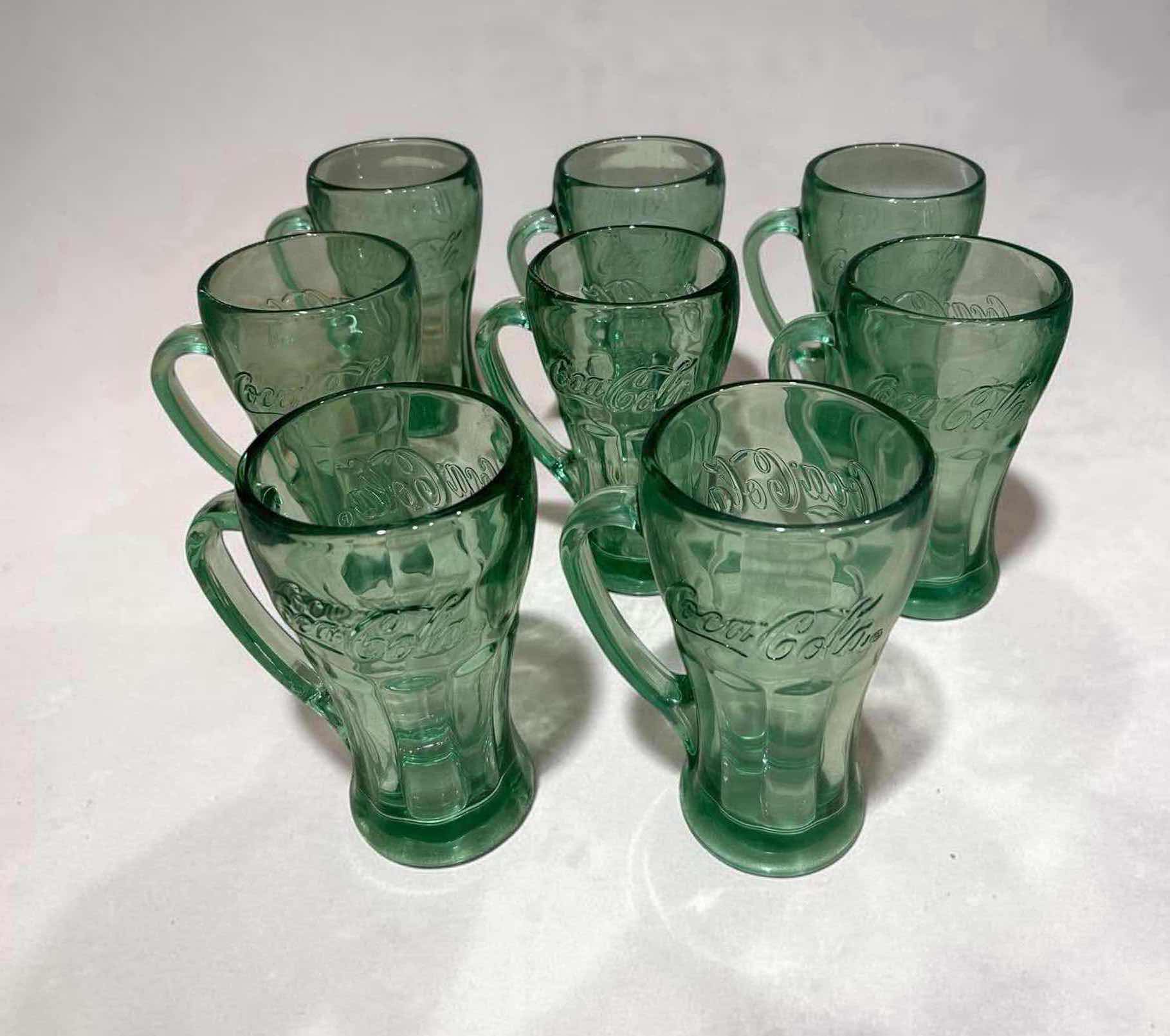 Photo 1 of 8- VINTAGE LIBBEY COCA COLA HEAVY GLASS MUG W EMBOSSED SCRIPT LOGO FLUTED