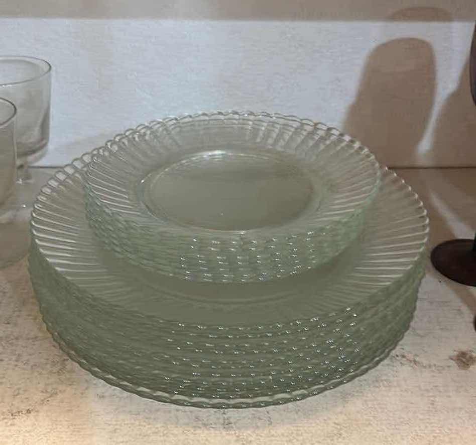 Photo 1 of 18-VINTAGE CLEAR PRESSED GLASS PLATE