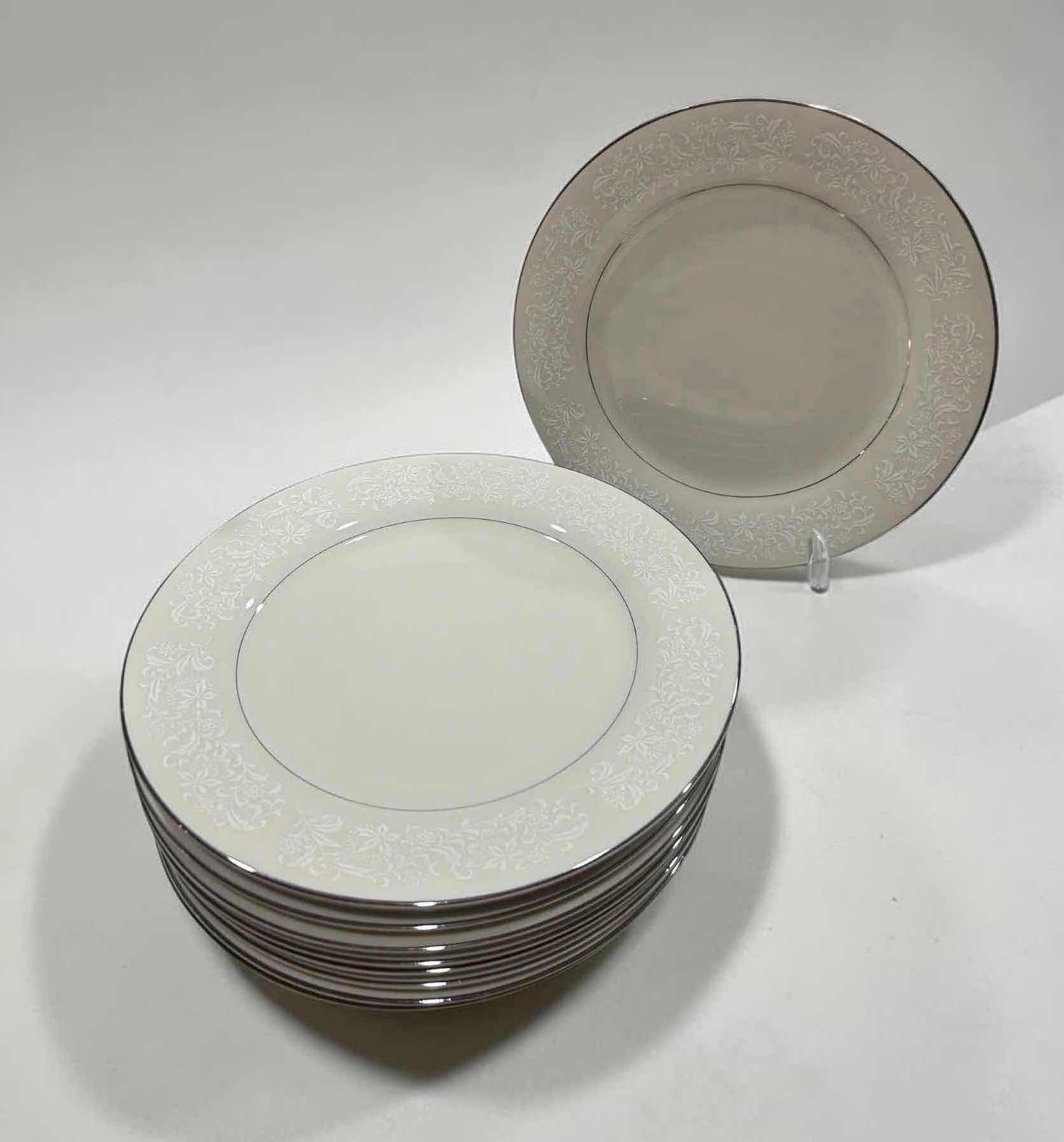 Photo 1 of 10- IVORY FANTASY FINE CHINA DINNER PLATE W EMBOSSED FLORAL PATTERN