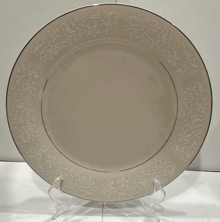 Photo 1 of 10- IVORY FANTASY FINE CHINA DINNER PLATE W EMBOSSED FLORAL PATTERN