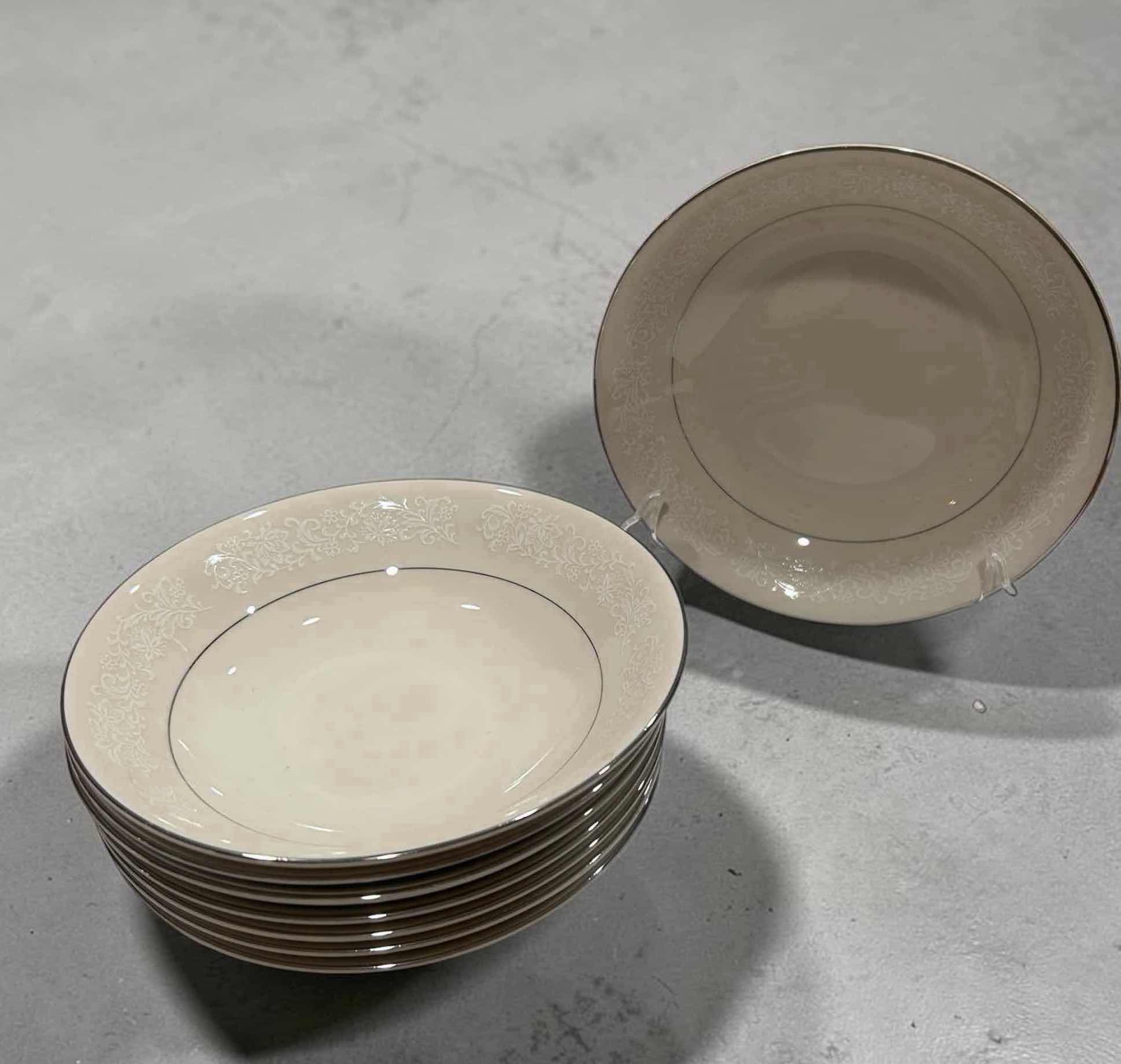 Photo 1 of 10- IVORY FANTASY FINE CHINA BOWL W EMBOSSED FLORAL PATTERN