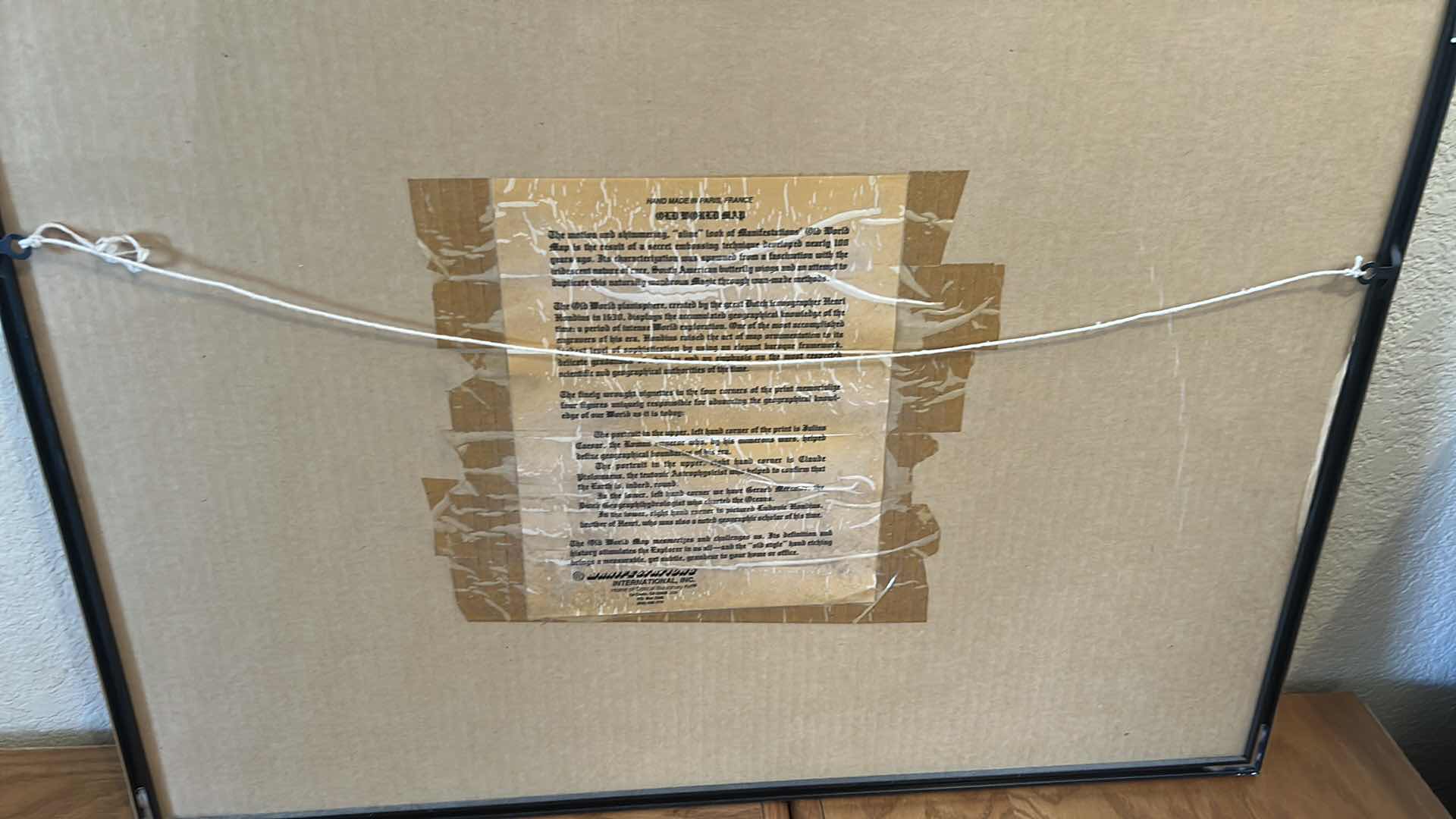 Photo 1 of GOLD FRAMED GOLD FOIL REPRODUCTION OF HENDRIK HONDIUS FAMOUS 17 TH CENTURY WORLD MAP 28" X 20"