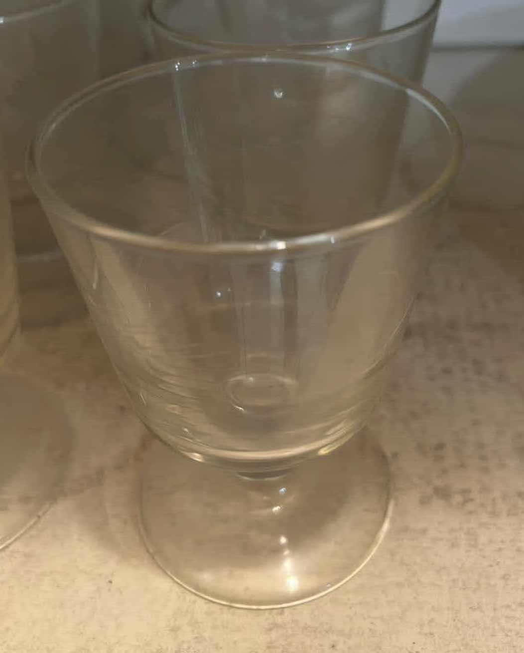 Photo 1 of 8-CLEAR GLASS SMALL PEDESTAL STEMWARE